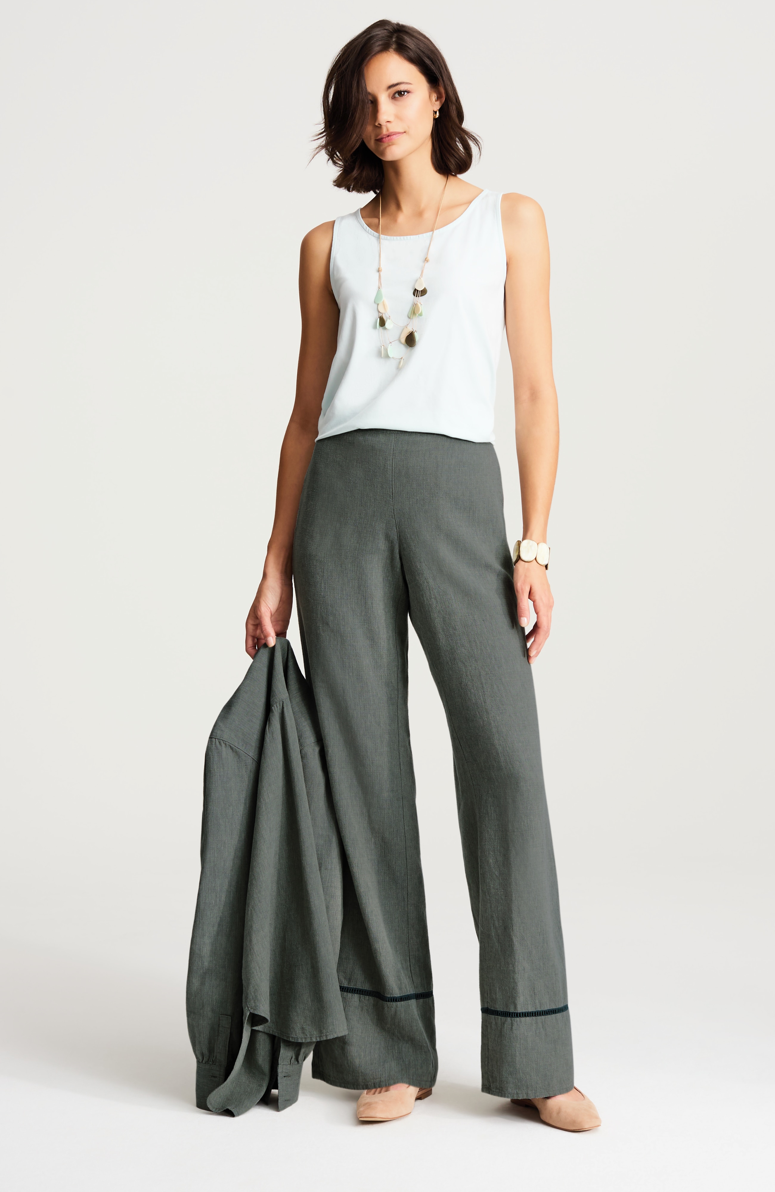 ジル Pure Jill Linen-Blend Wide-Leg Pants | JJill