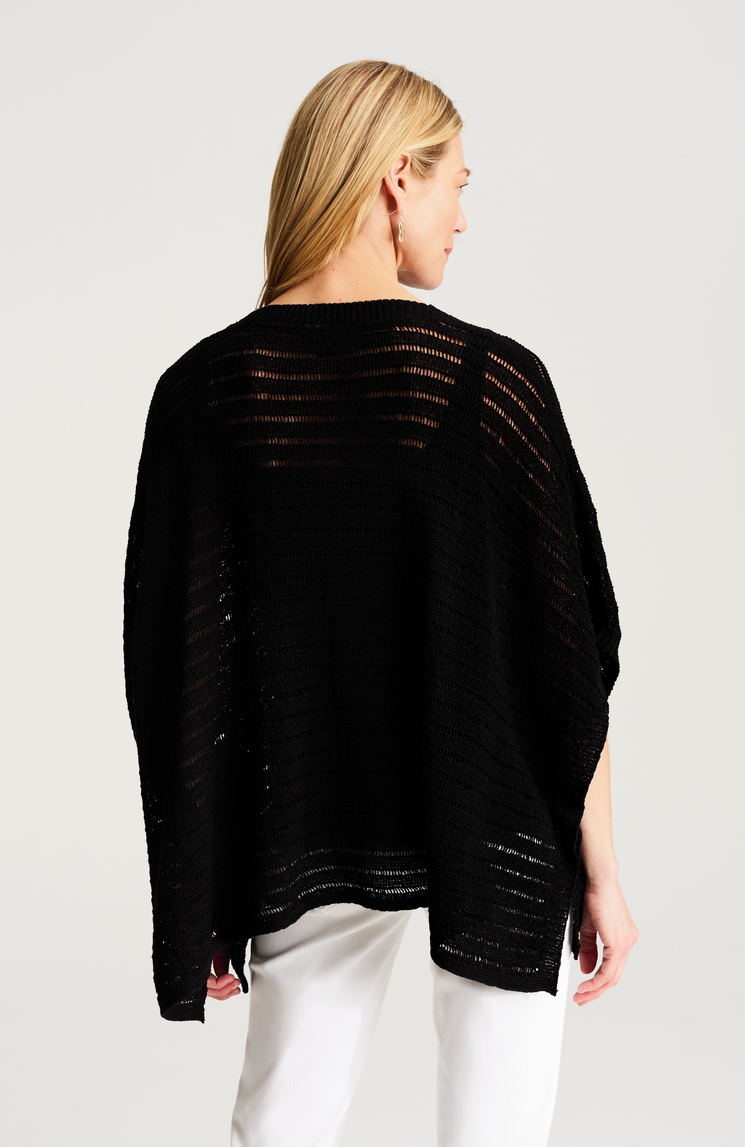 open-stitch poncho