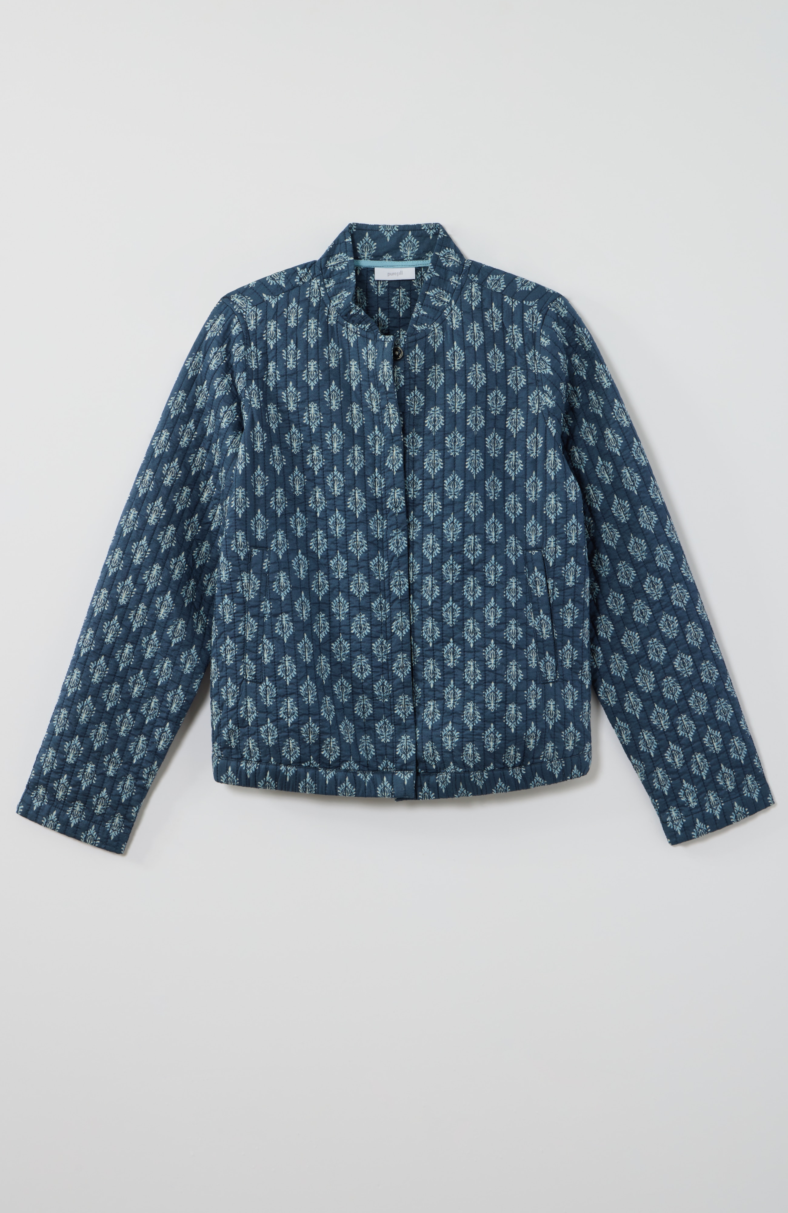 pure jill quilted snap-front jacket
