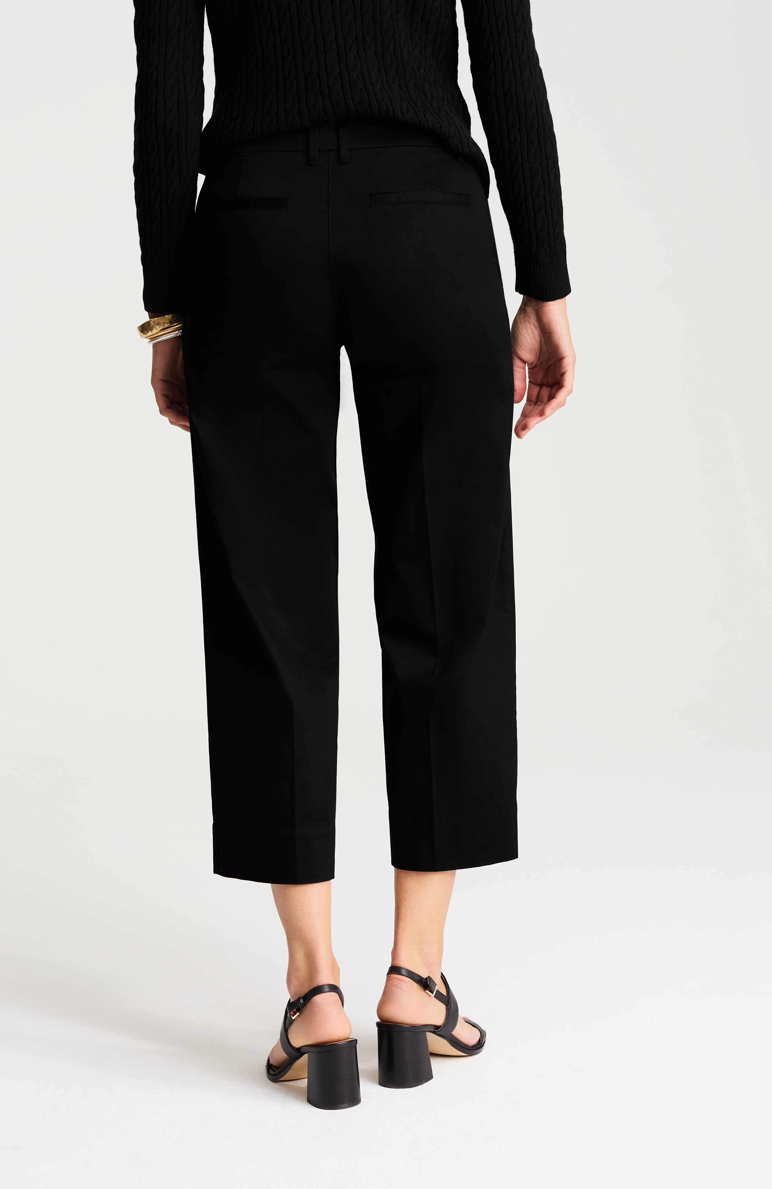 cotton-stretch wide-leg crops