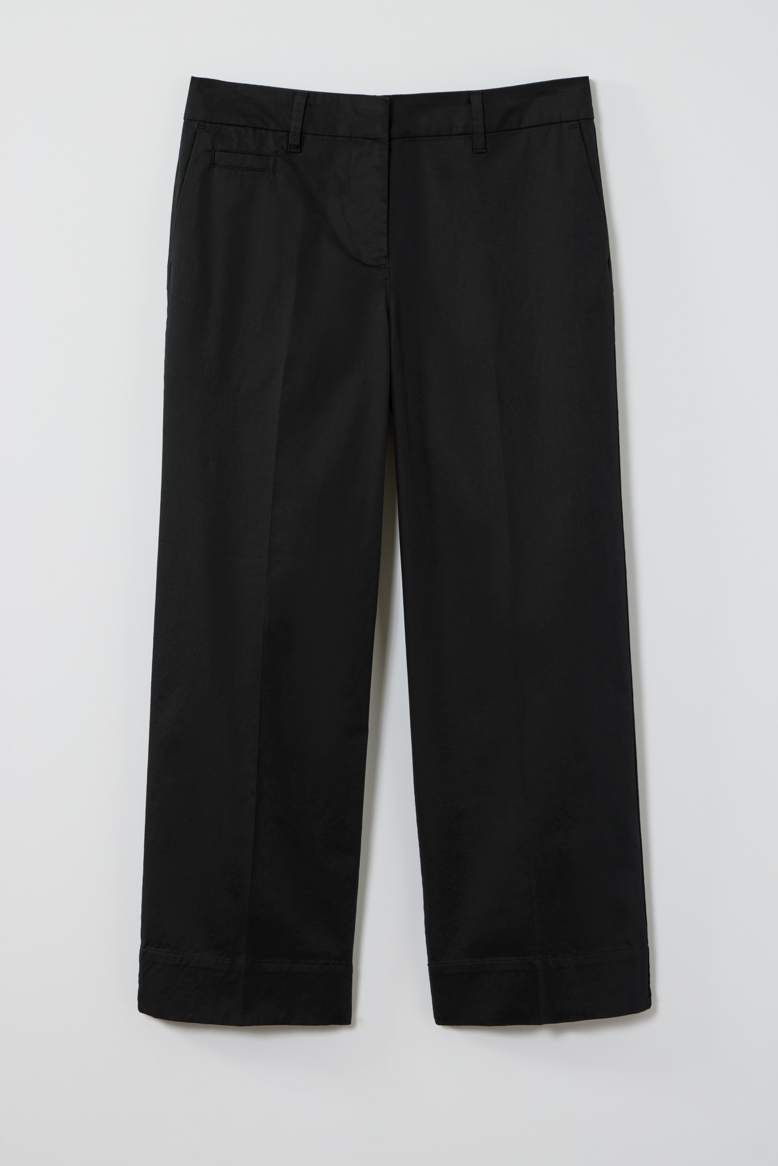 cotton-stretch wide-leg crops