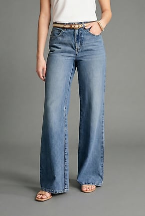 Image for High-Rise Cotton & TENCEL™ Lyocell Wide-Leg Jeans