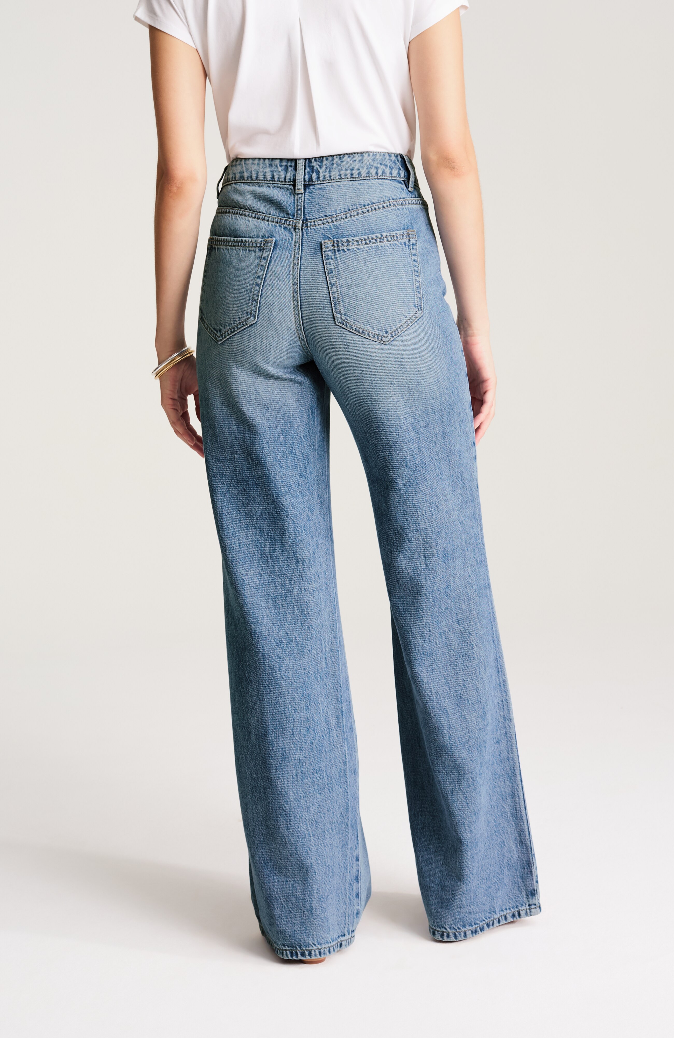 high-rise cotton & tencel™ lyocell wide-leg jeans