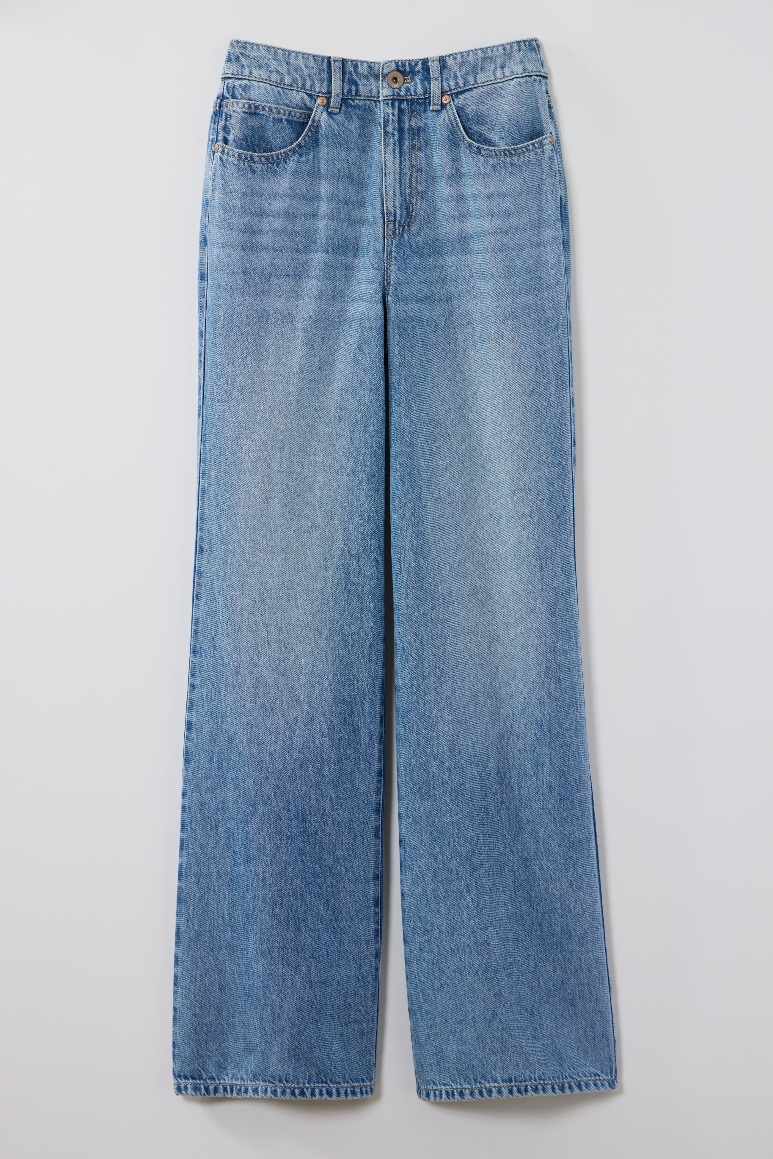 high-rise cotton & tencel™ lyocell wide-leg jeans
