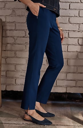 Image for Versatile Cotton-Stretch Slim-Leg Pants