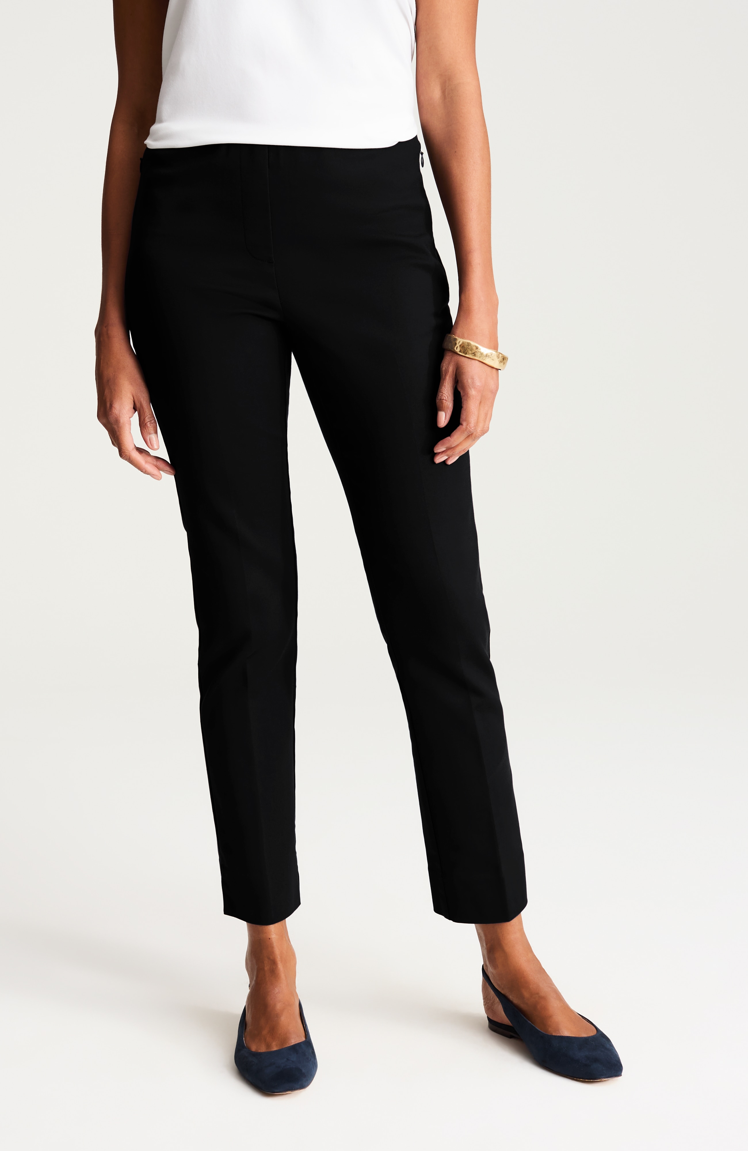 versatile cotton-stretch slim-leg pants