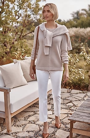 Image for Versatile Cotton-Stretch Slim-Leg Pants