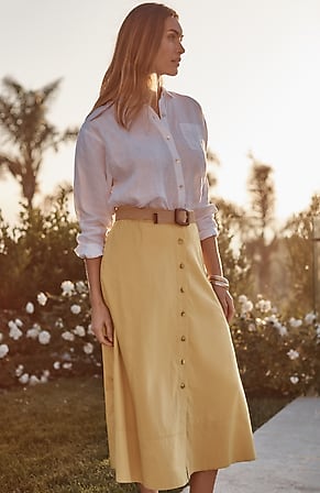 Image for Button-Front Maxi Skirt