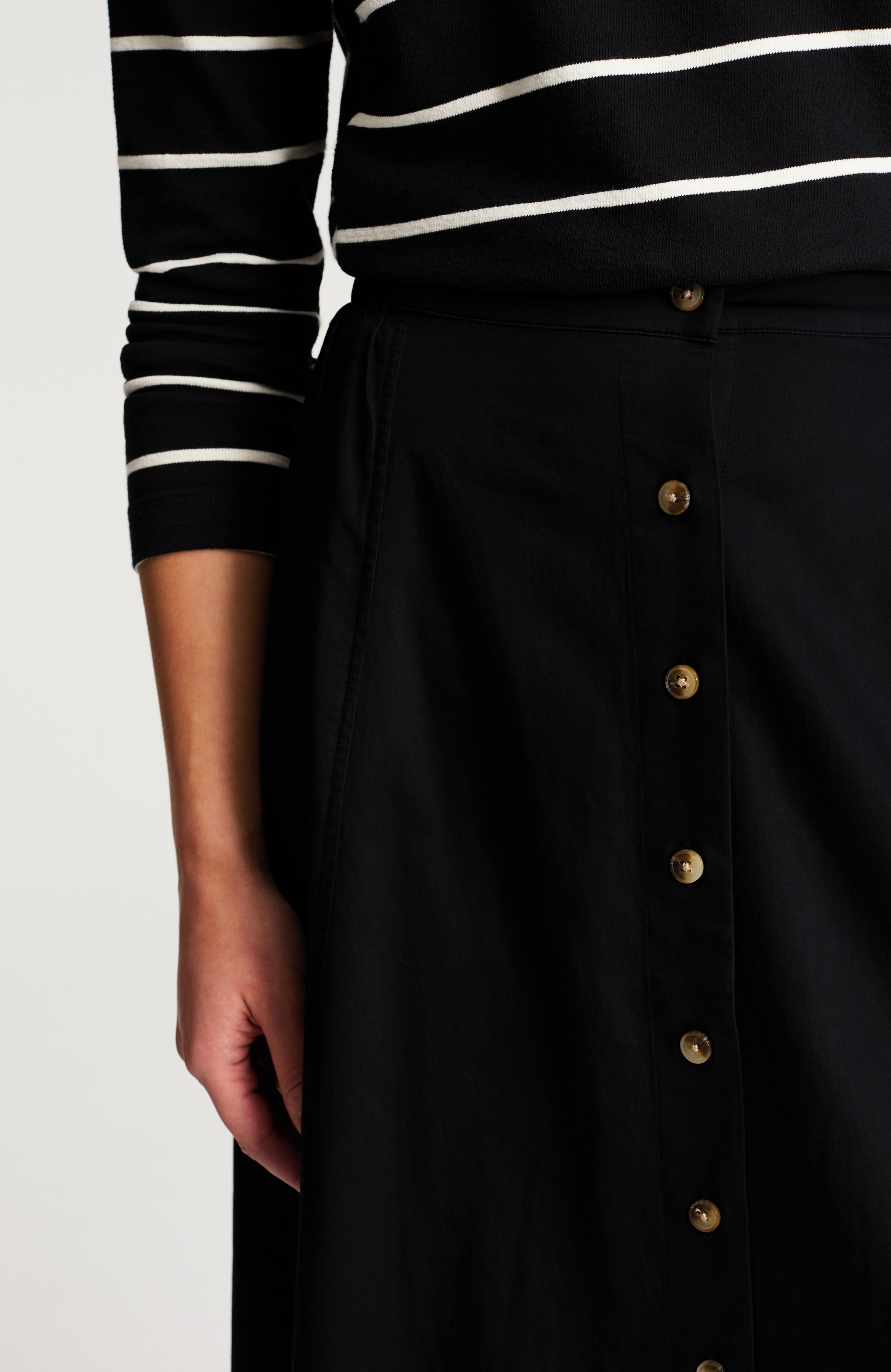 button-front maxi skirt