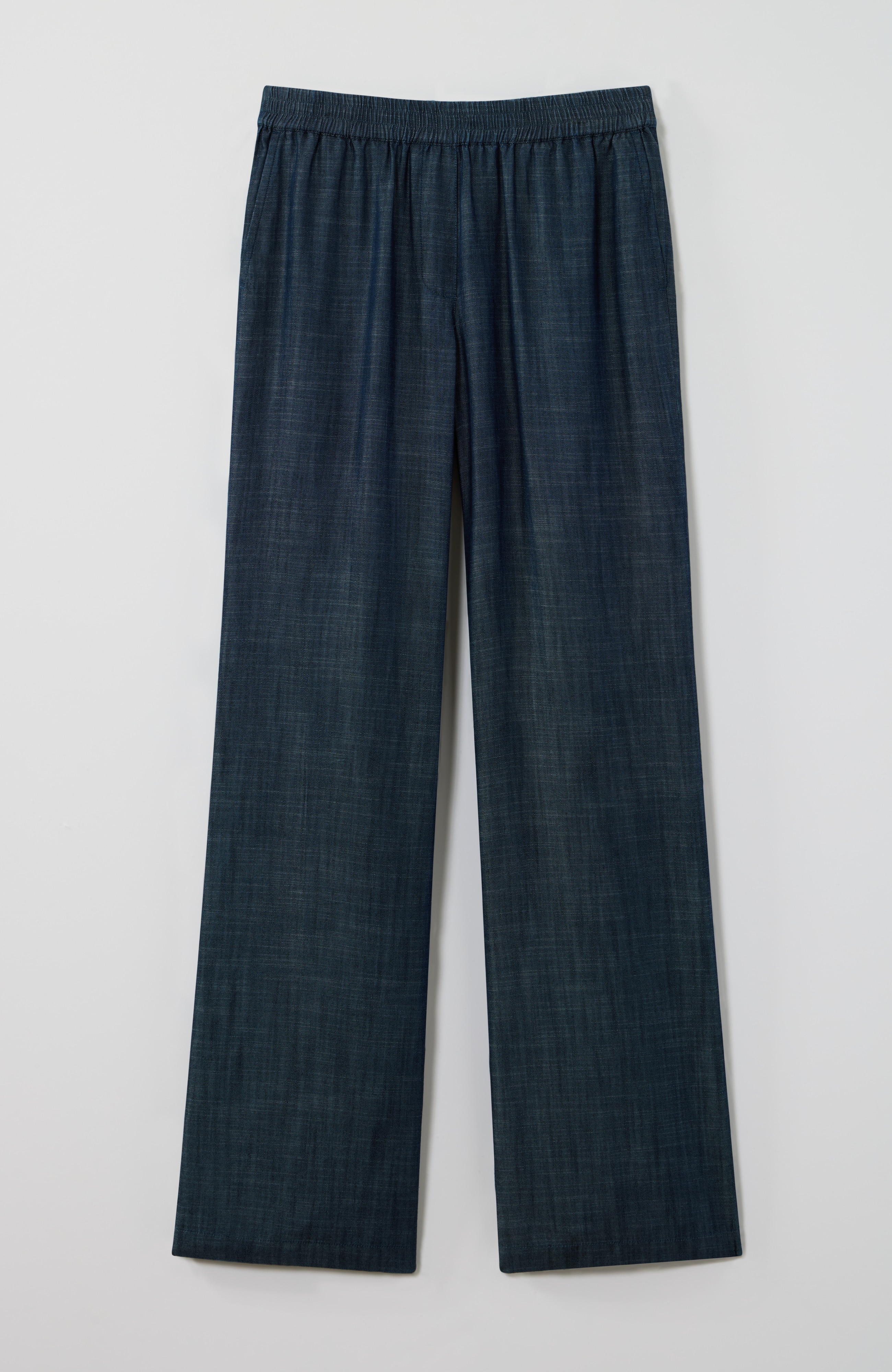 indigo tencell™ lyocell wide-leg pants