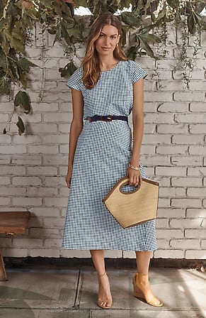 Image for Seersucker Gingham A-Line Skirt