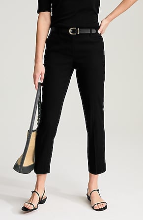 Image for Linen-Stretch Slim-Leg Pants