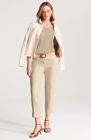 Image for Linen-Stretch Slim-Leg Pants