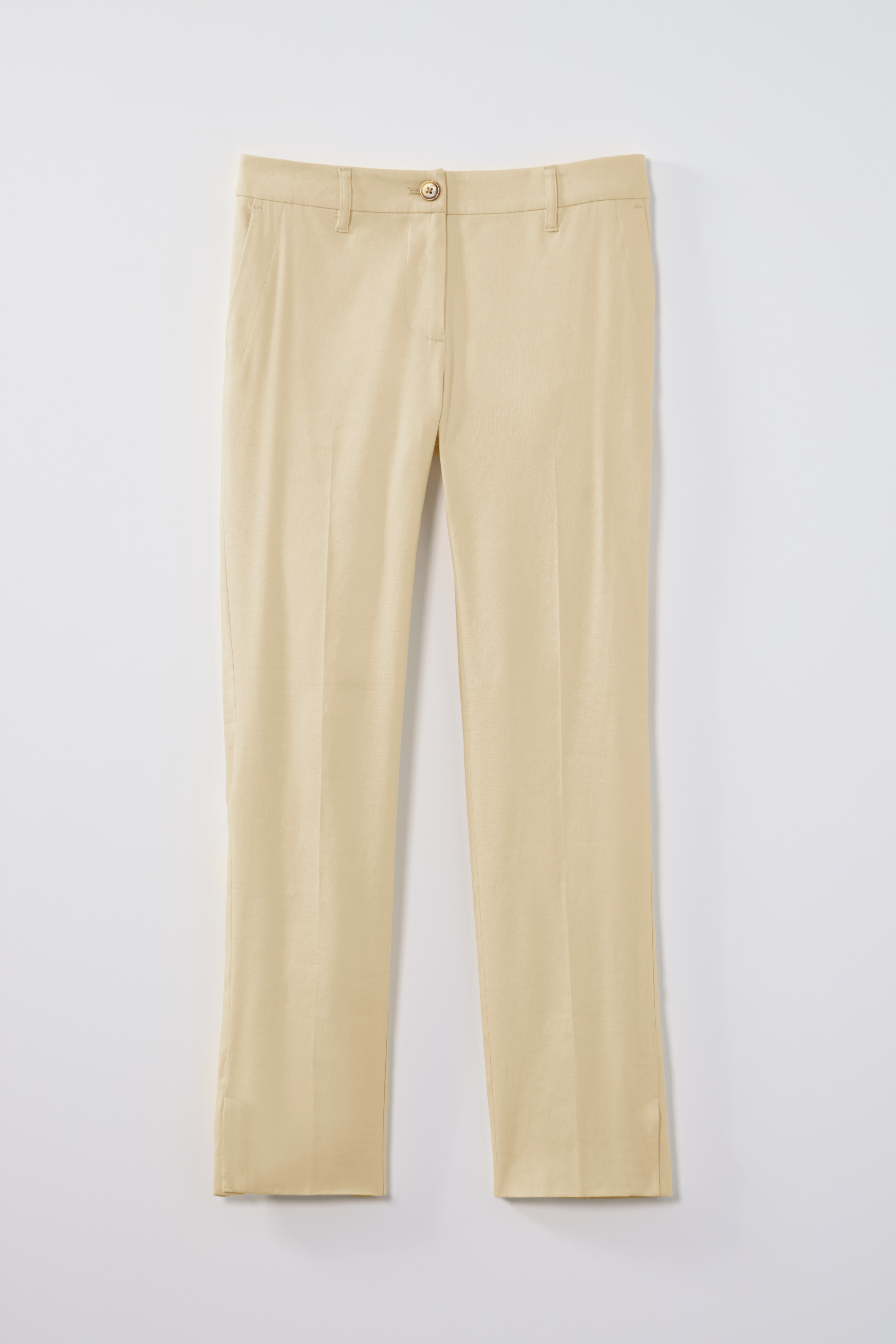 LINEN-STRETCH SLIM-LEG PANTS | JJill