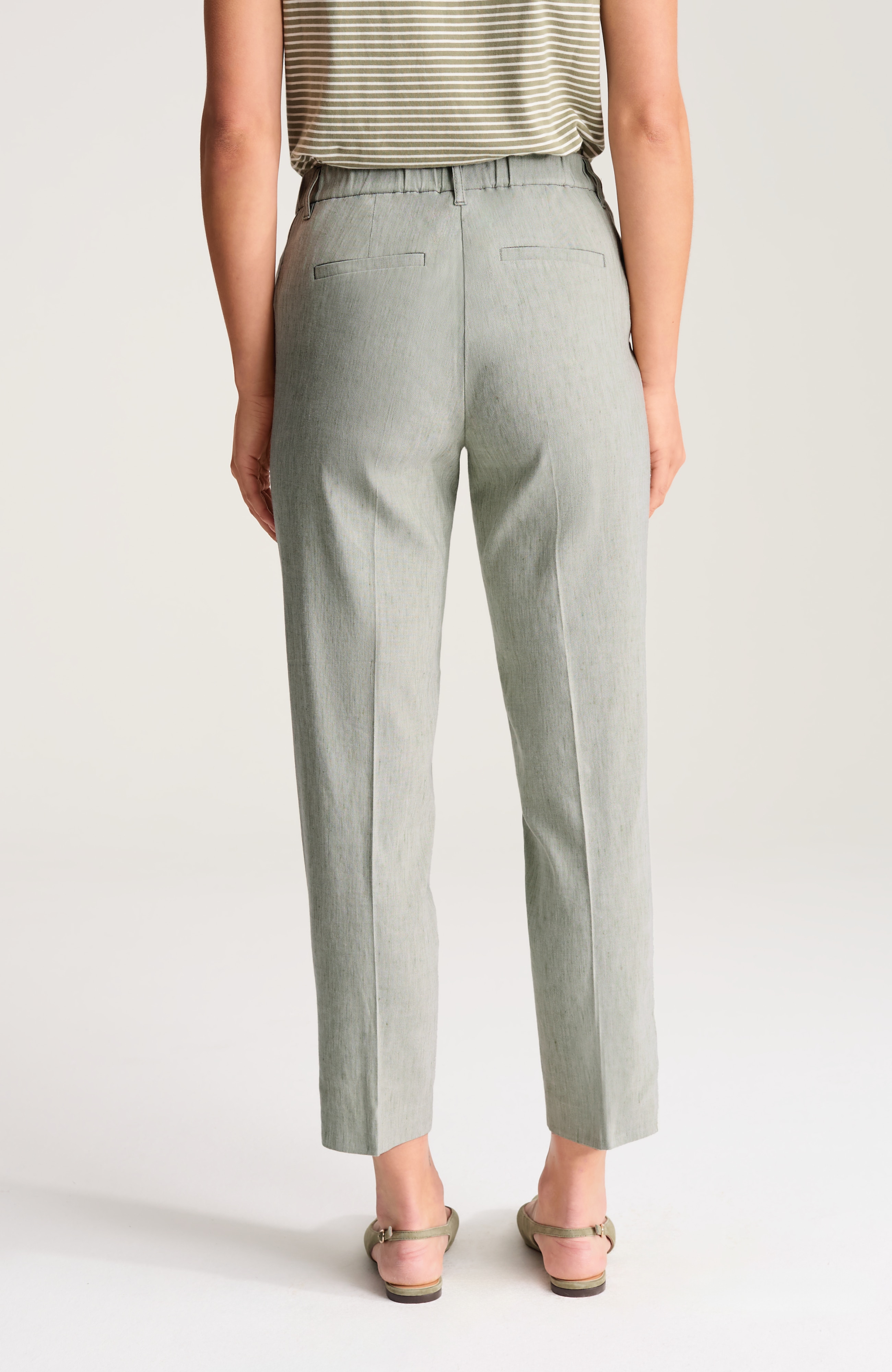 curvy fit linen-stretch slim-leg pants