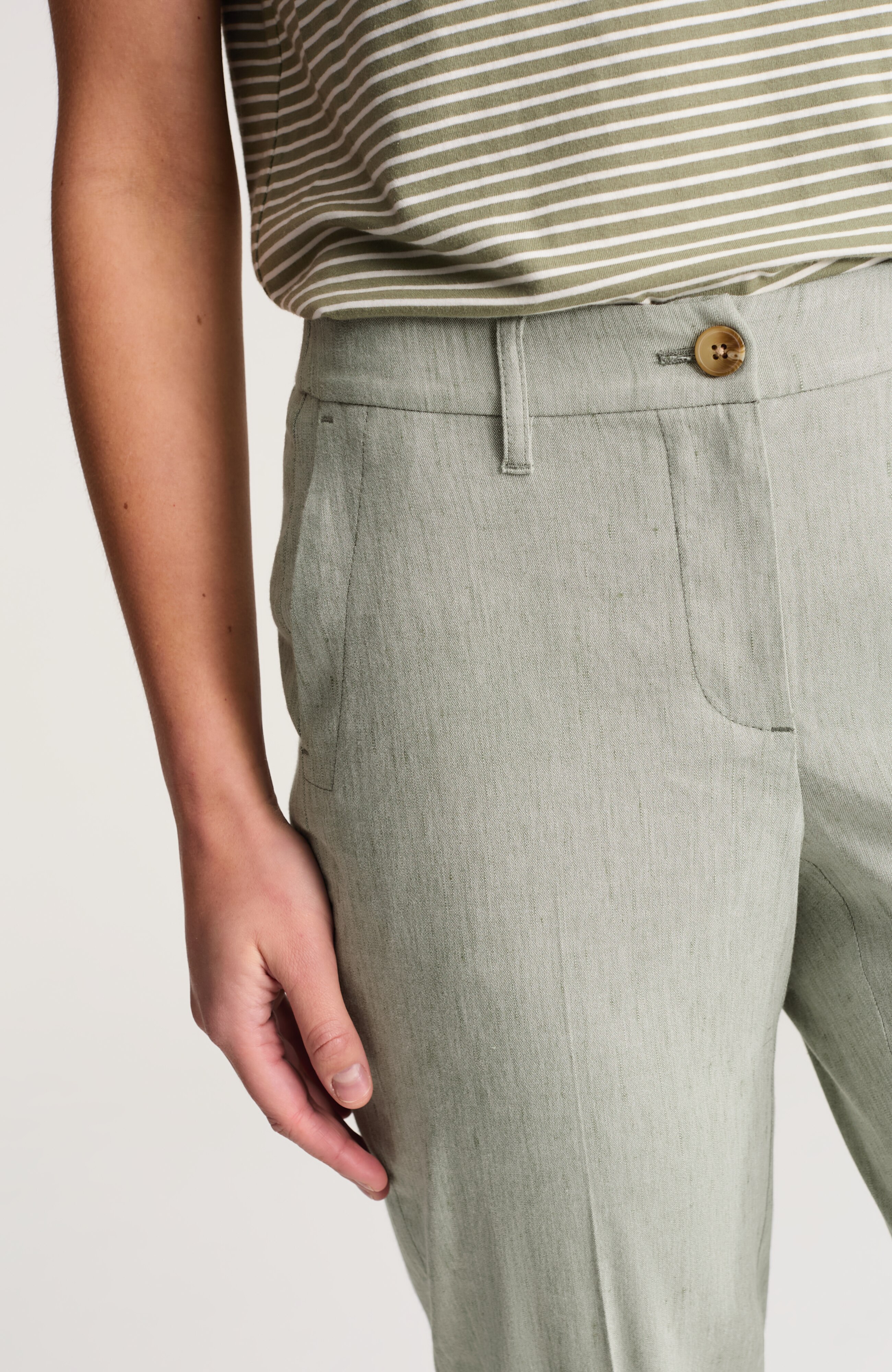 curvy fit linen-stretch slim-leg pants