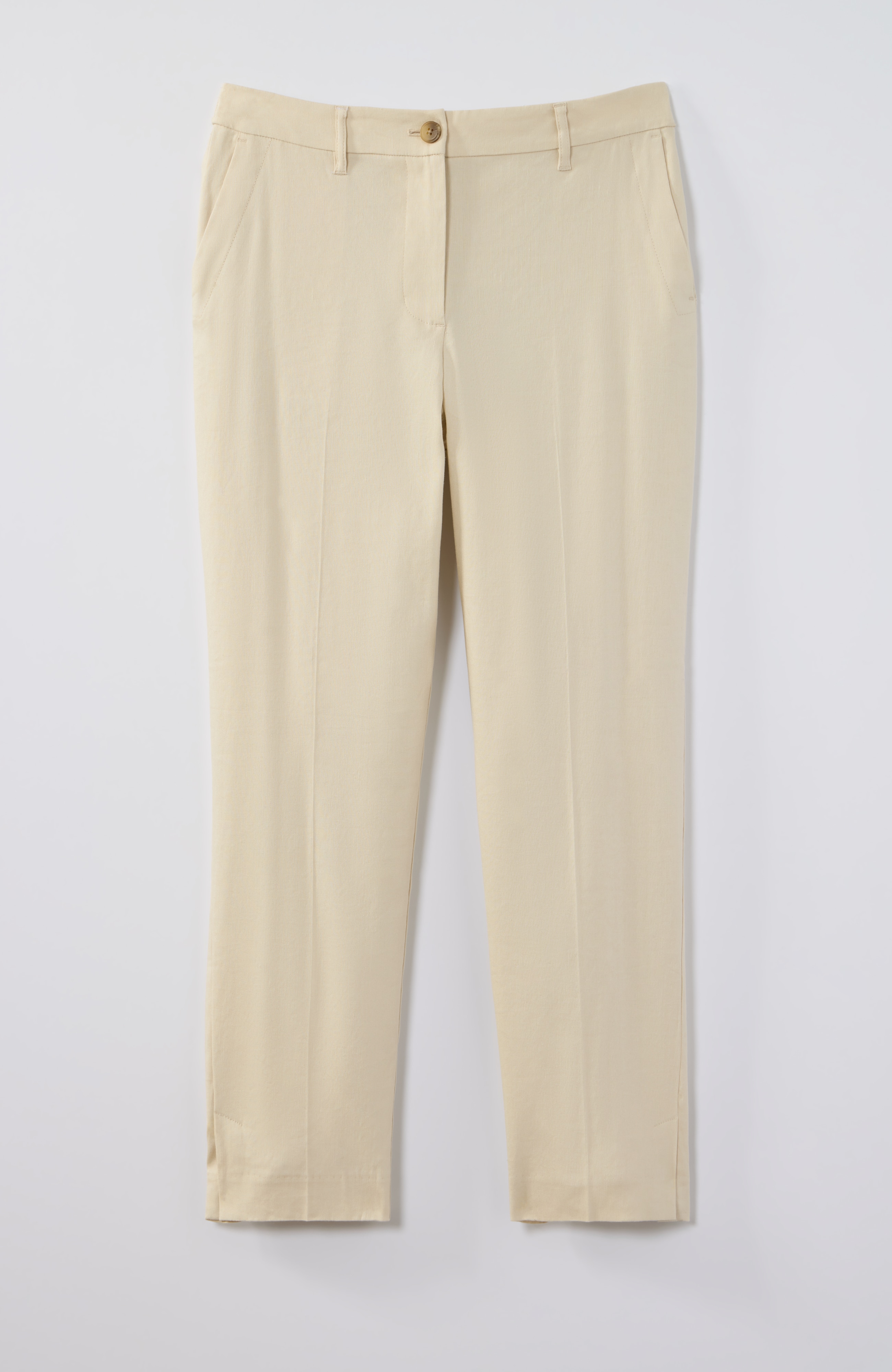 CURVY-FIT LINEN-STRETCH SLIM-LEG PANTS | JJill