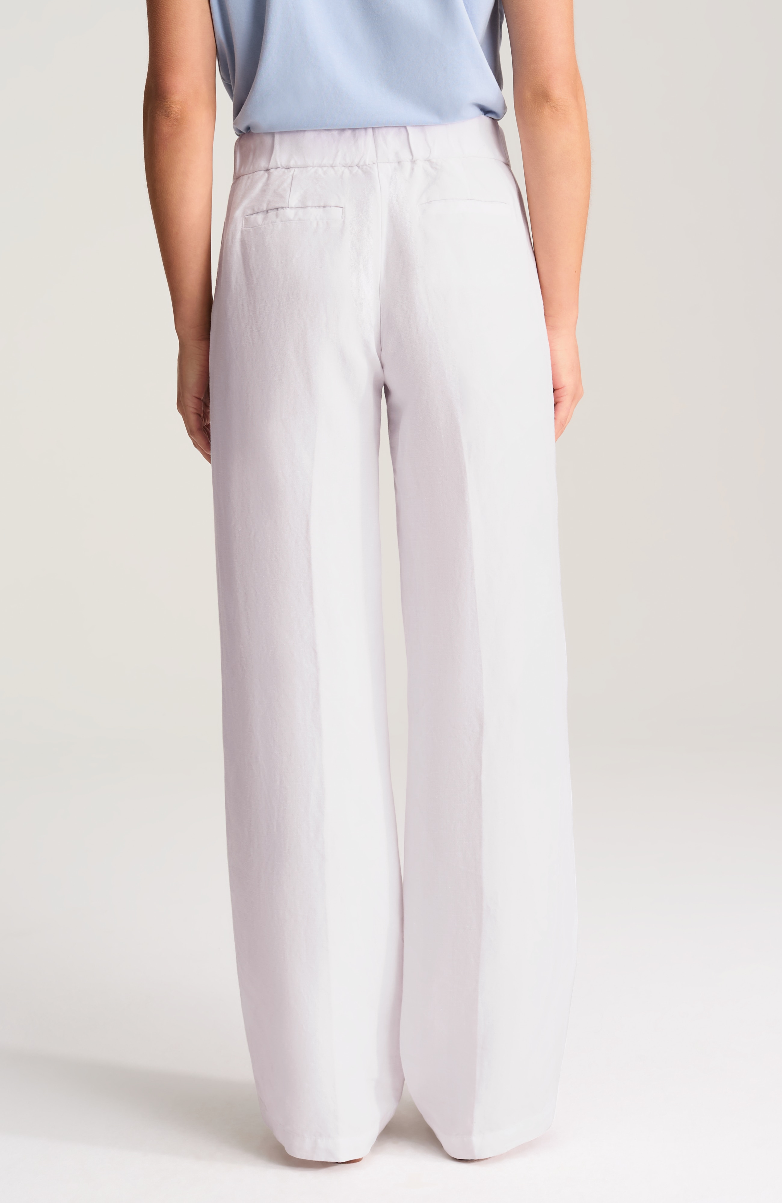 linen-blend wide-leg pants