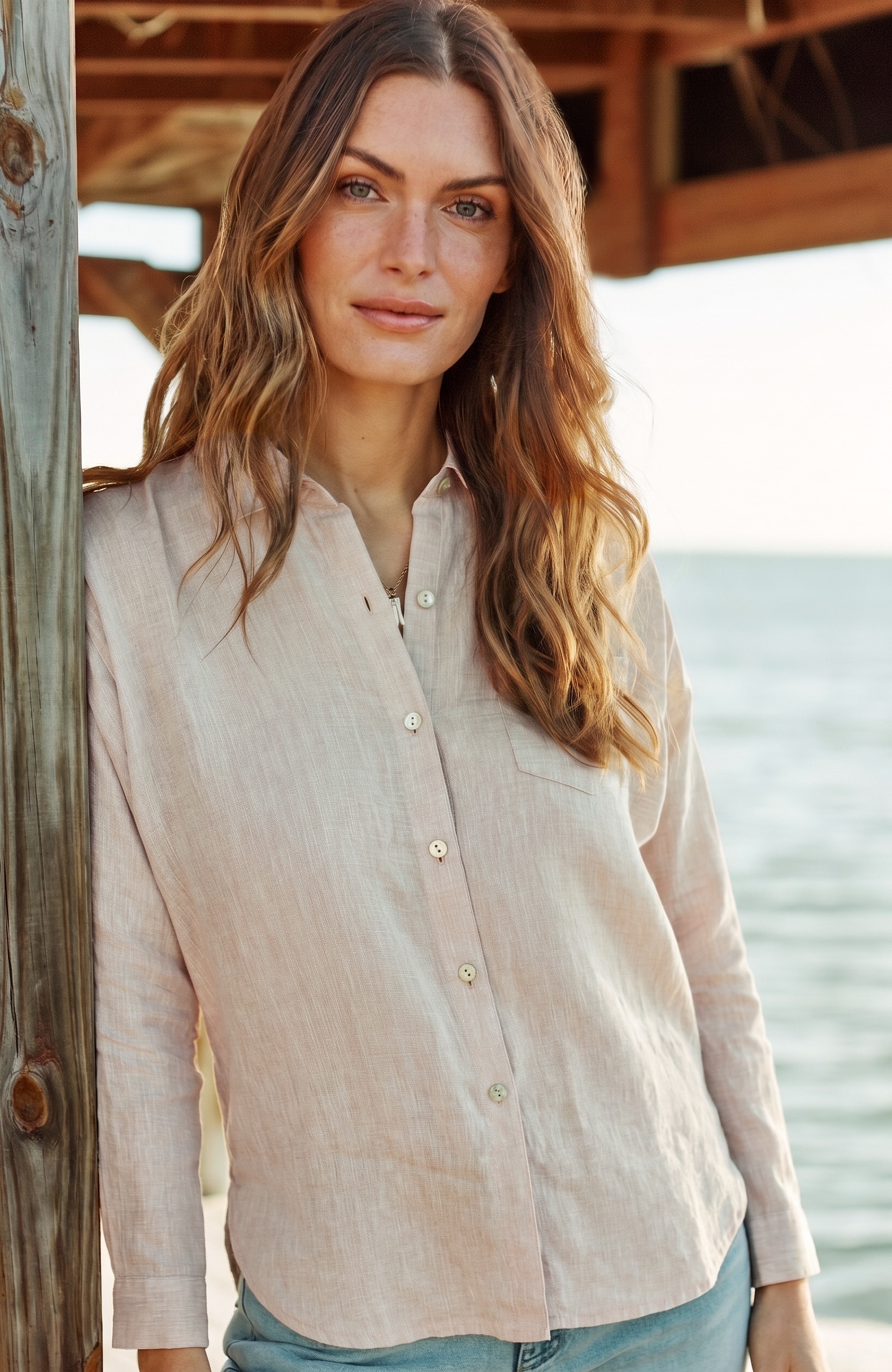 EASY LINEN BUTTON-FRONT SHIRT | JJill