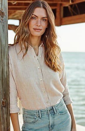 Image for Easy Linen Button-Front Shirt