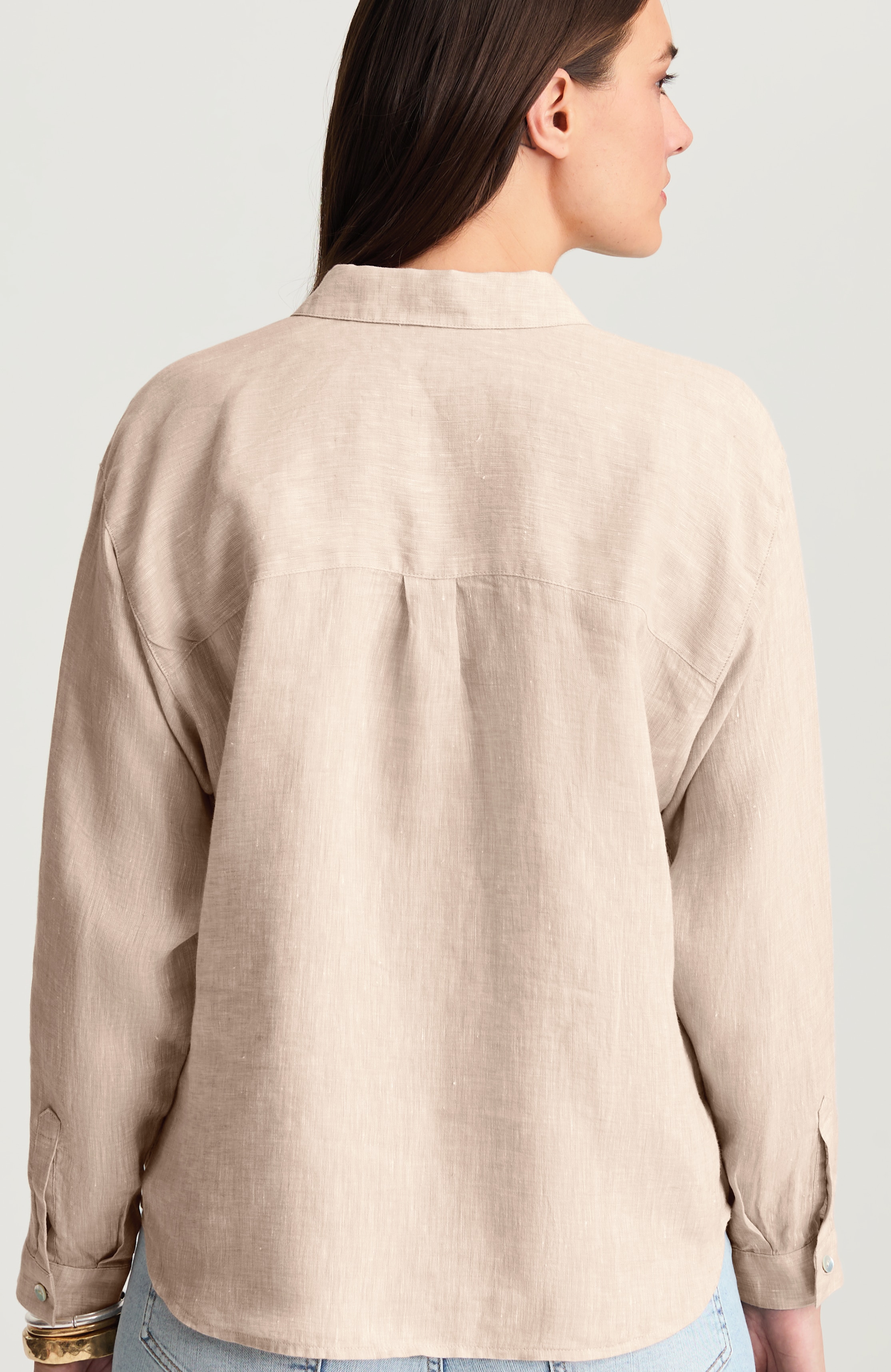EASY LINEN BUTTON-FRONT SHIRT | JJill