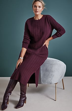 Image for Cabled Sweater Skirt