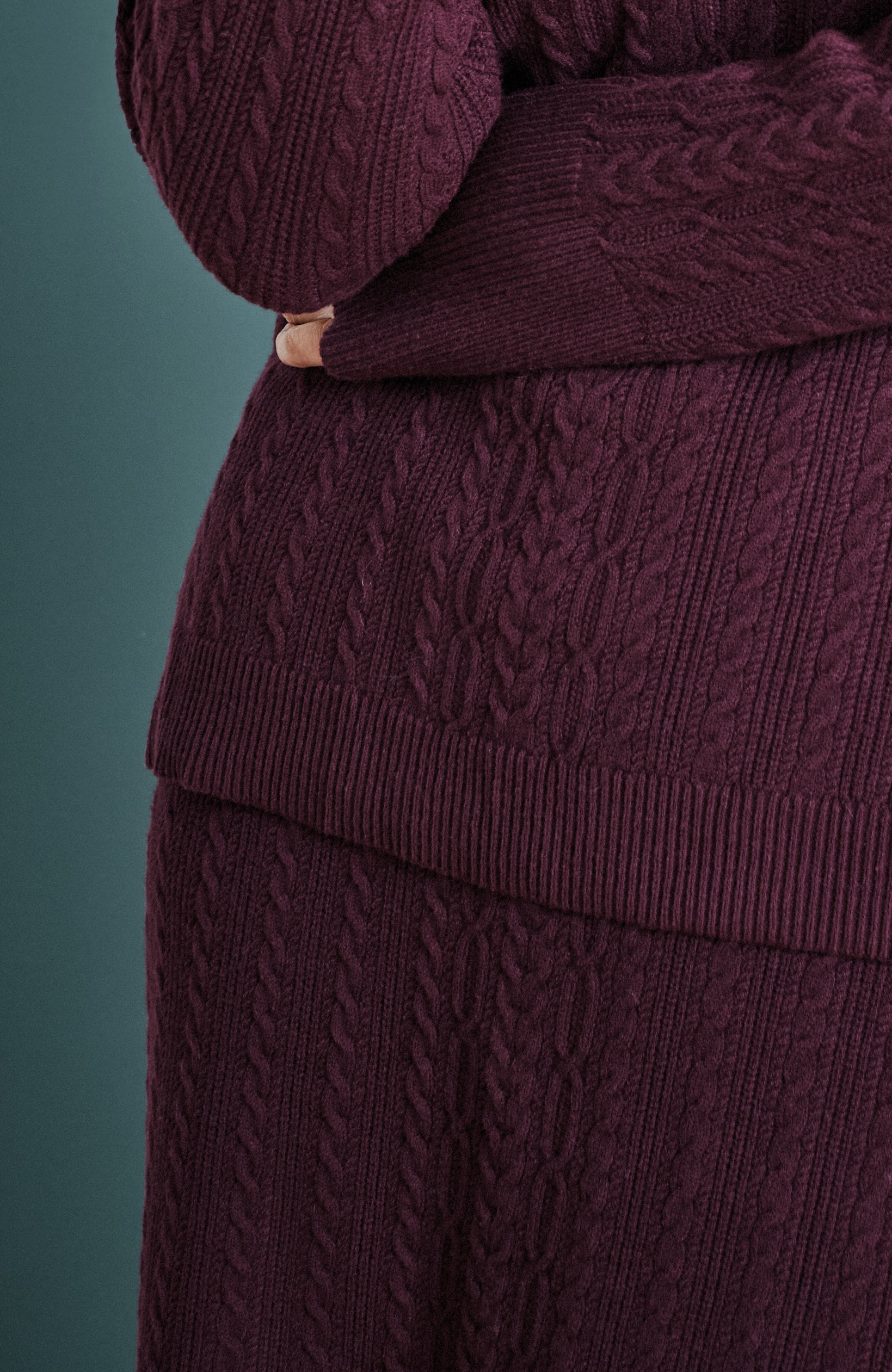 cabled sweater skirt