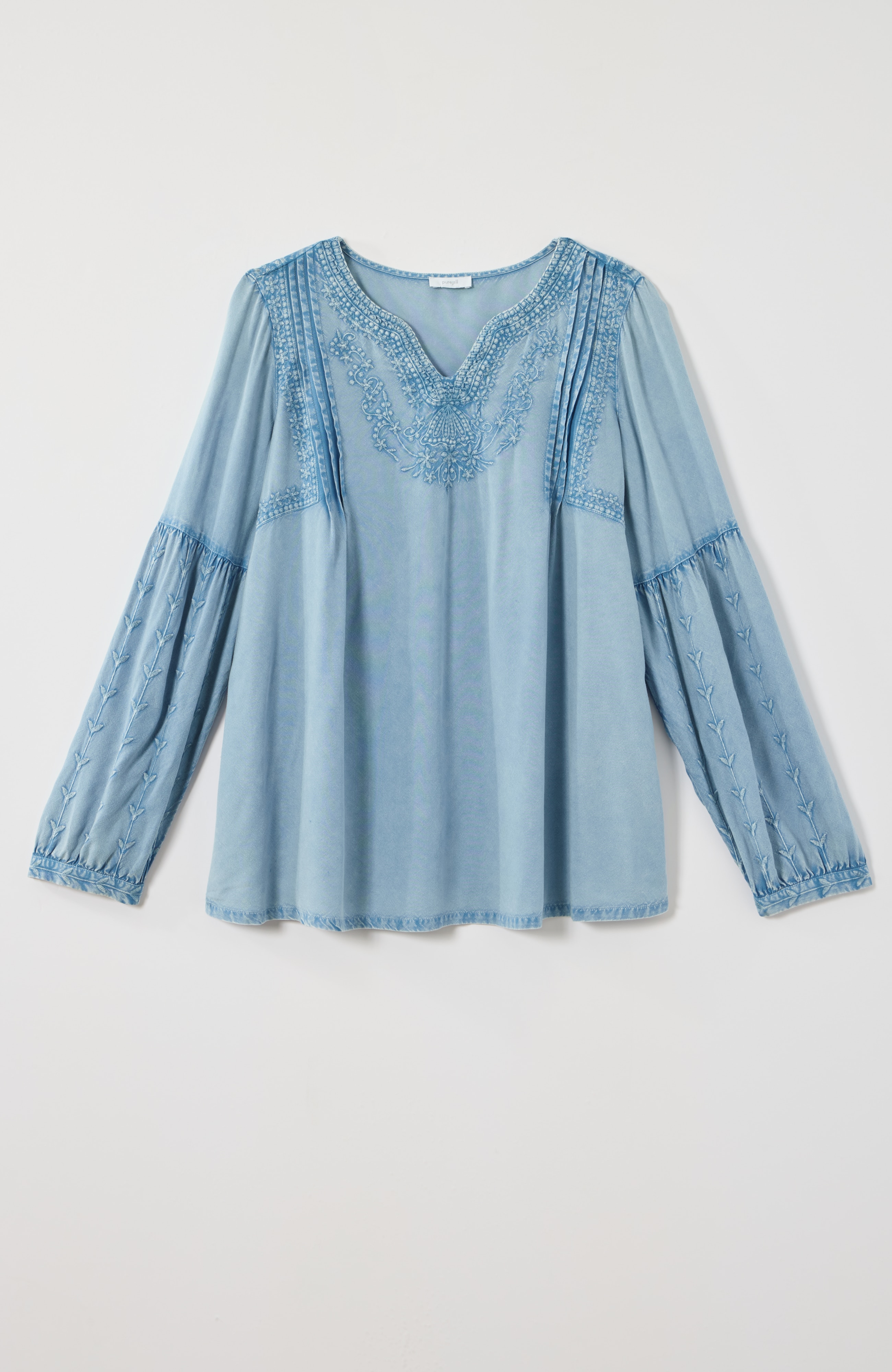 Pure Jill Washed Embroidered Top