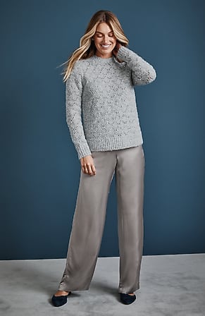 Image for Wide-Leg Satin Pants