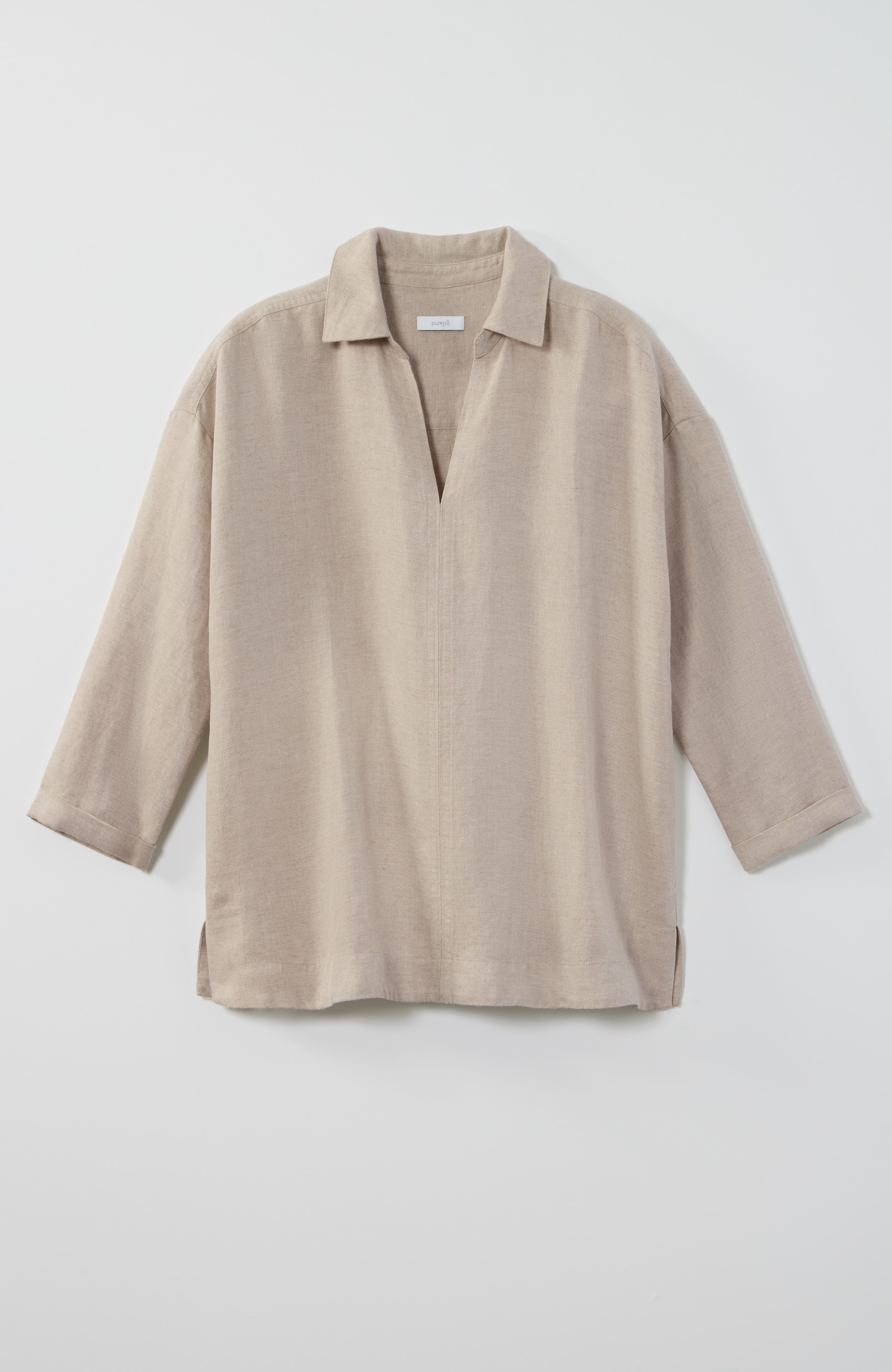 PJ LINEN BLEND POPOVER SHIRT | JJill