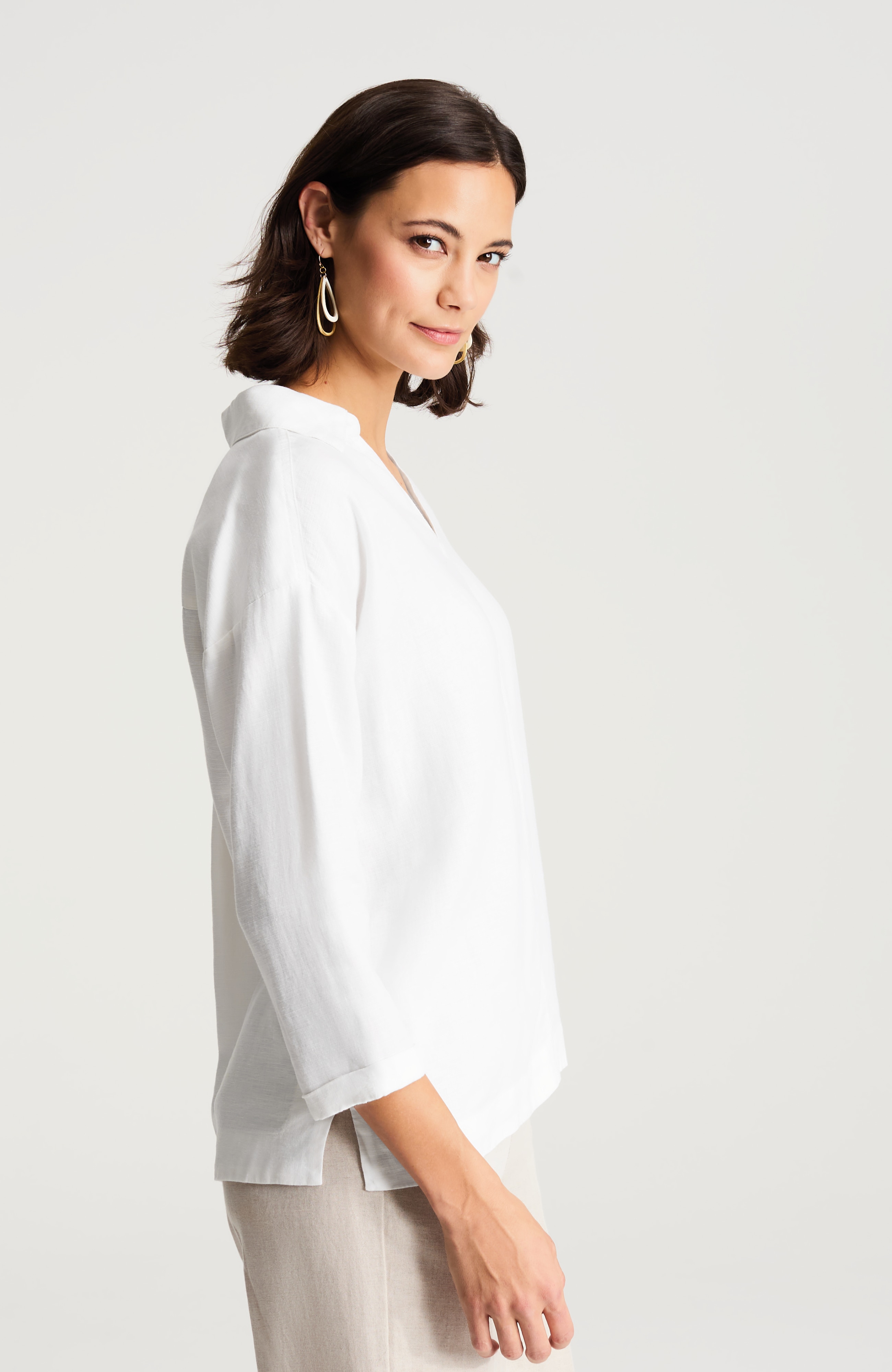 Pure Jill Linen-Blend Popover Shirt | JJill