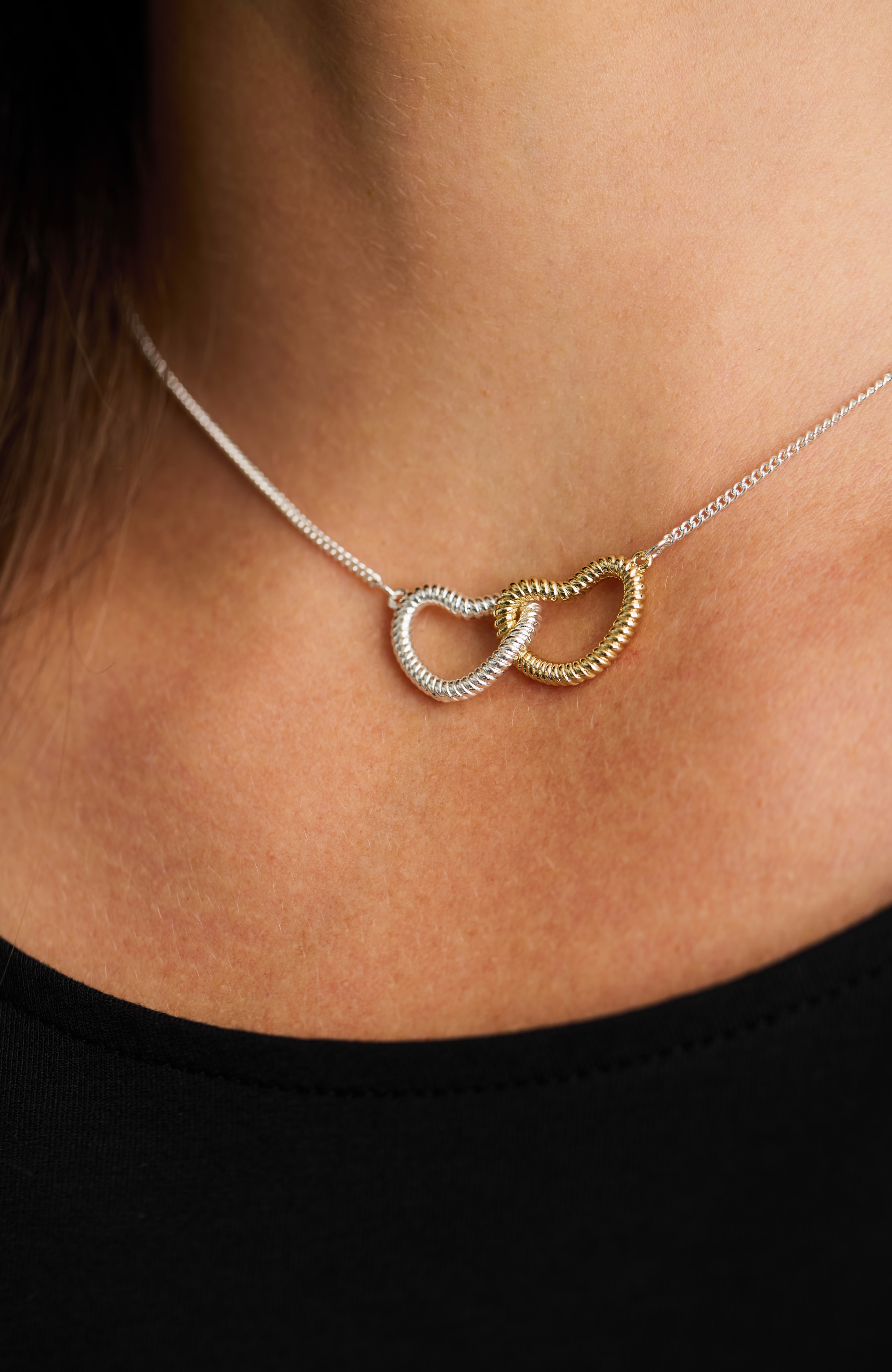 demi-fine interlocking hearts necklace