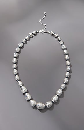 Image for Silvertone Beads Necklace