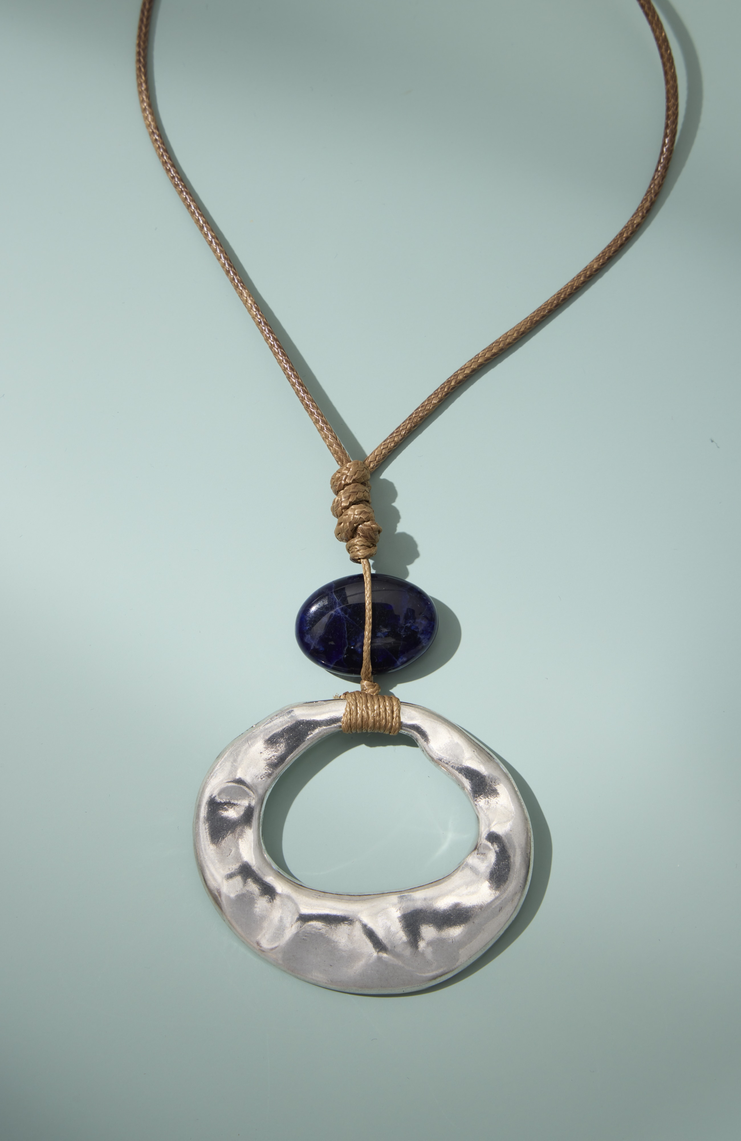 silvertone ring pendant necklace