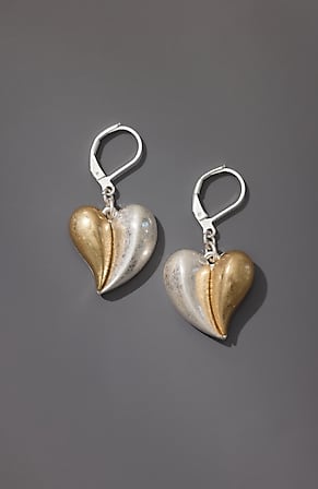 Image for Mixed-Metal Heart Earrings