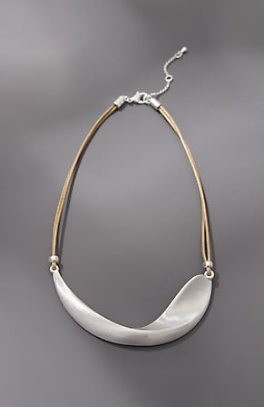 Image for Silvertone Bar Necklace