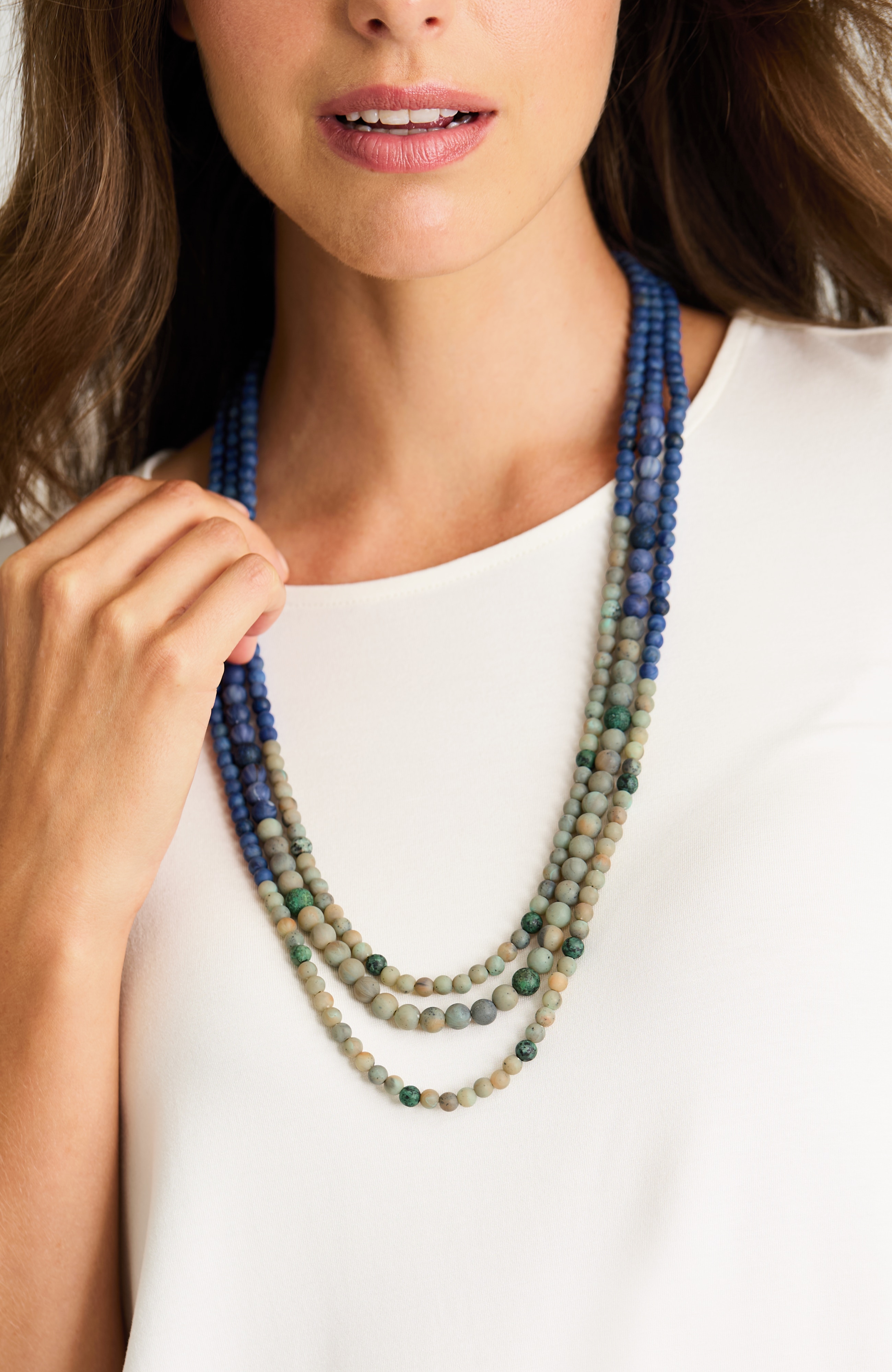 beaded multistrand necklace