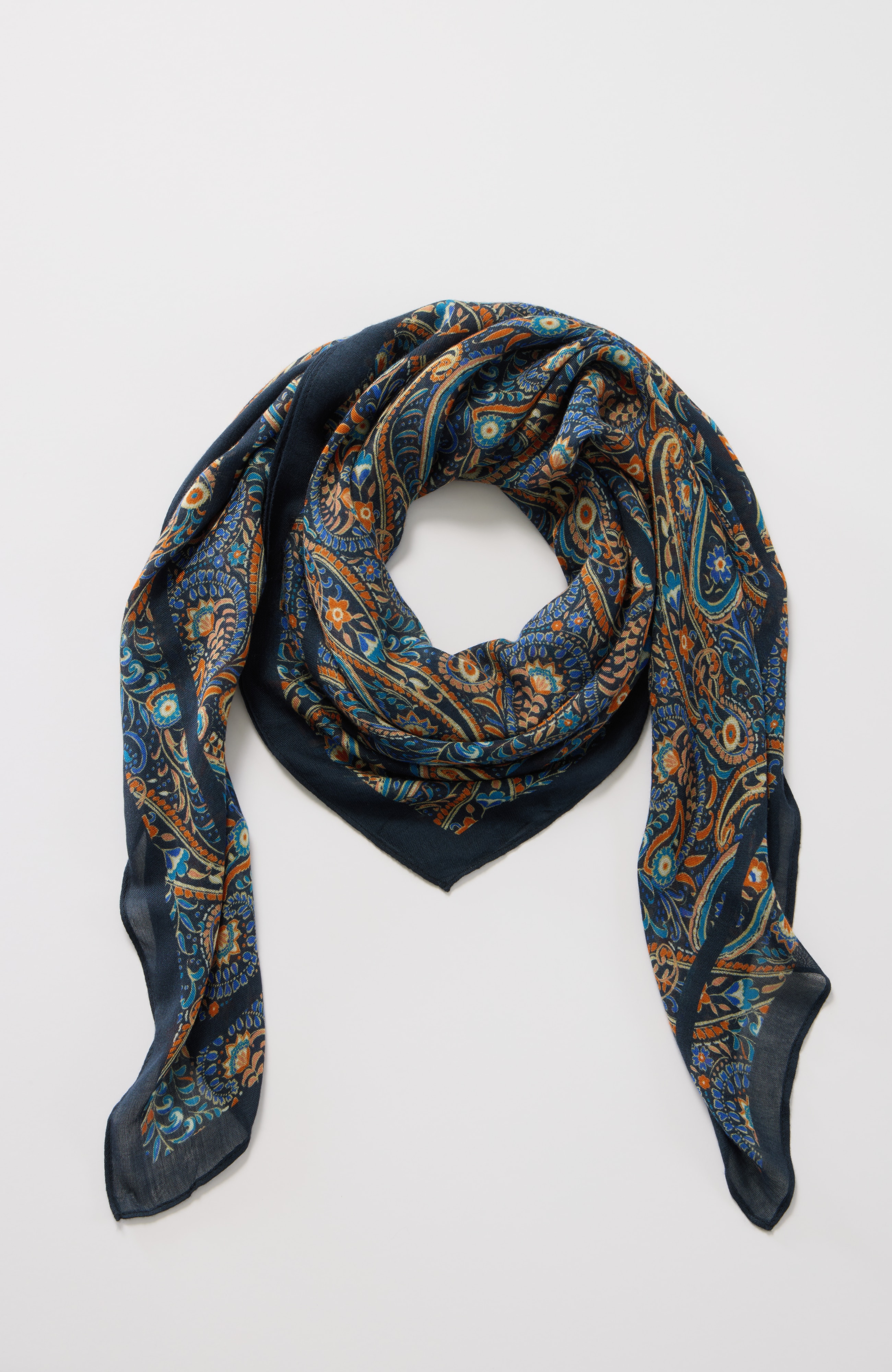 paisley-printed square scarf