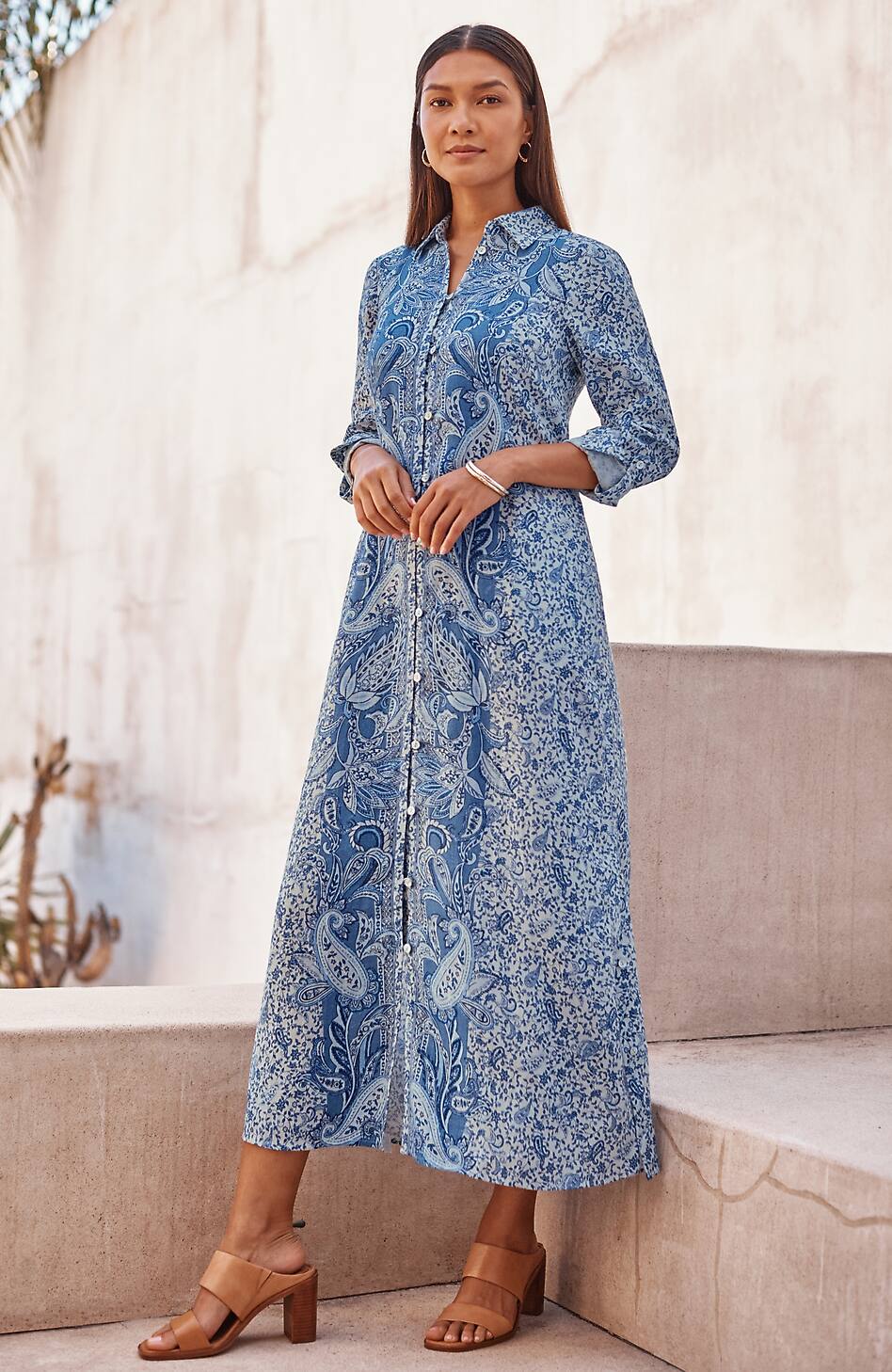 j crew blue paisley dress Placed-Paisley Shirtdress Mary Dress