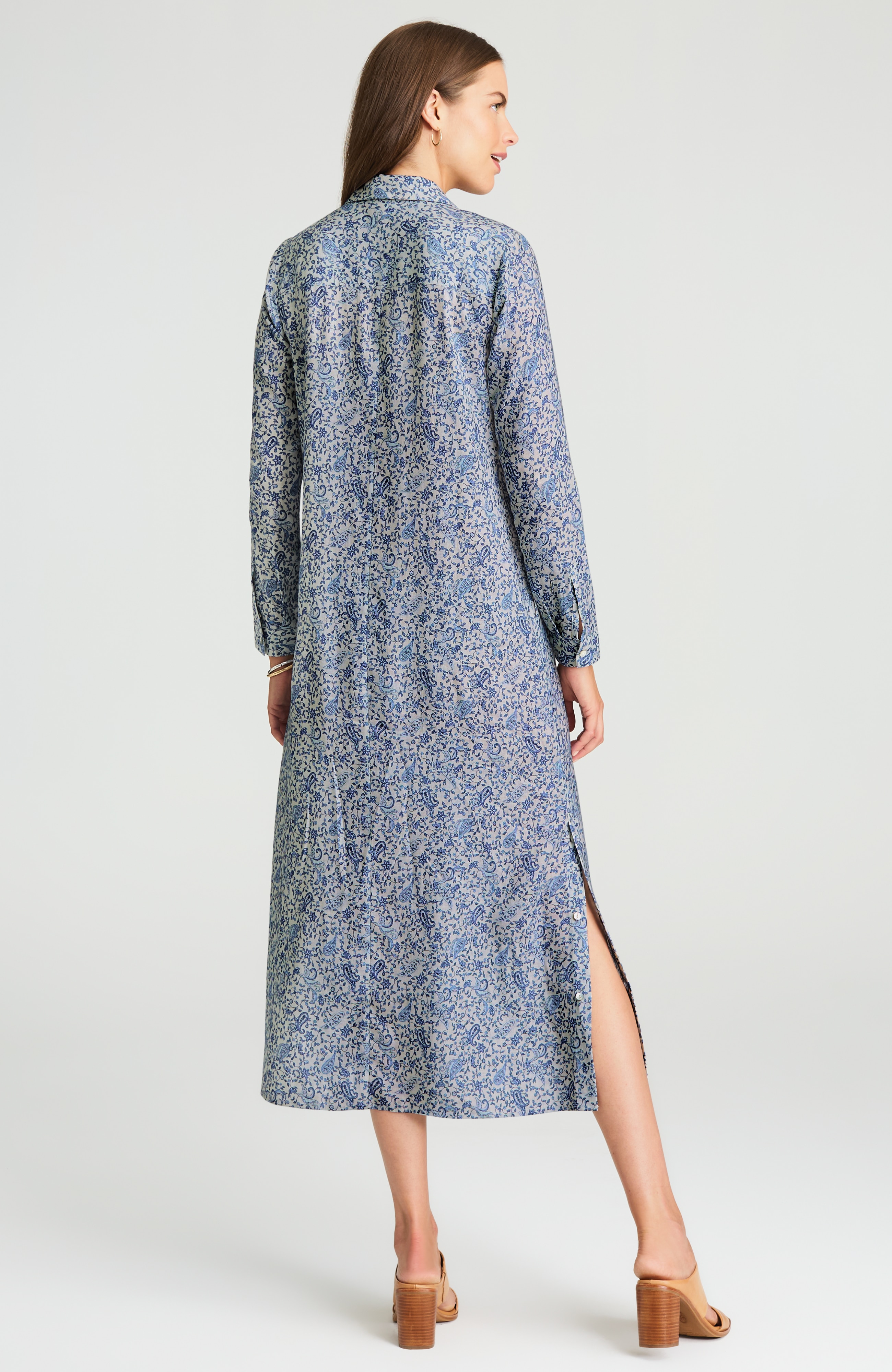 placed-paisley shirtdress