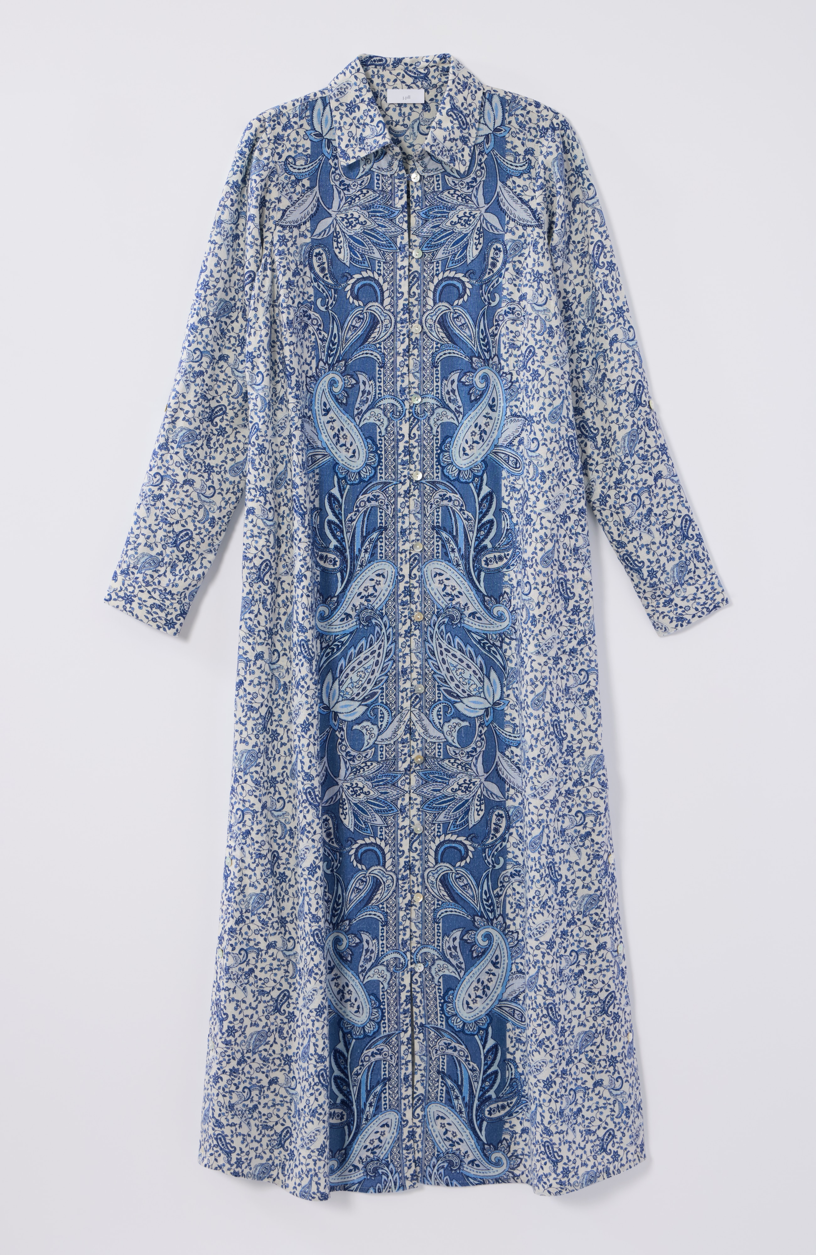 placed-paisley shirtdress