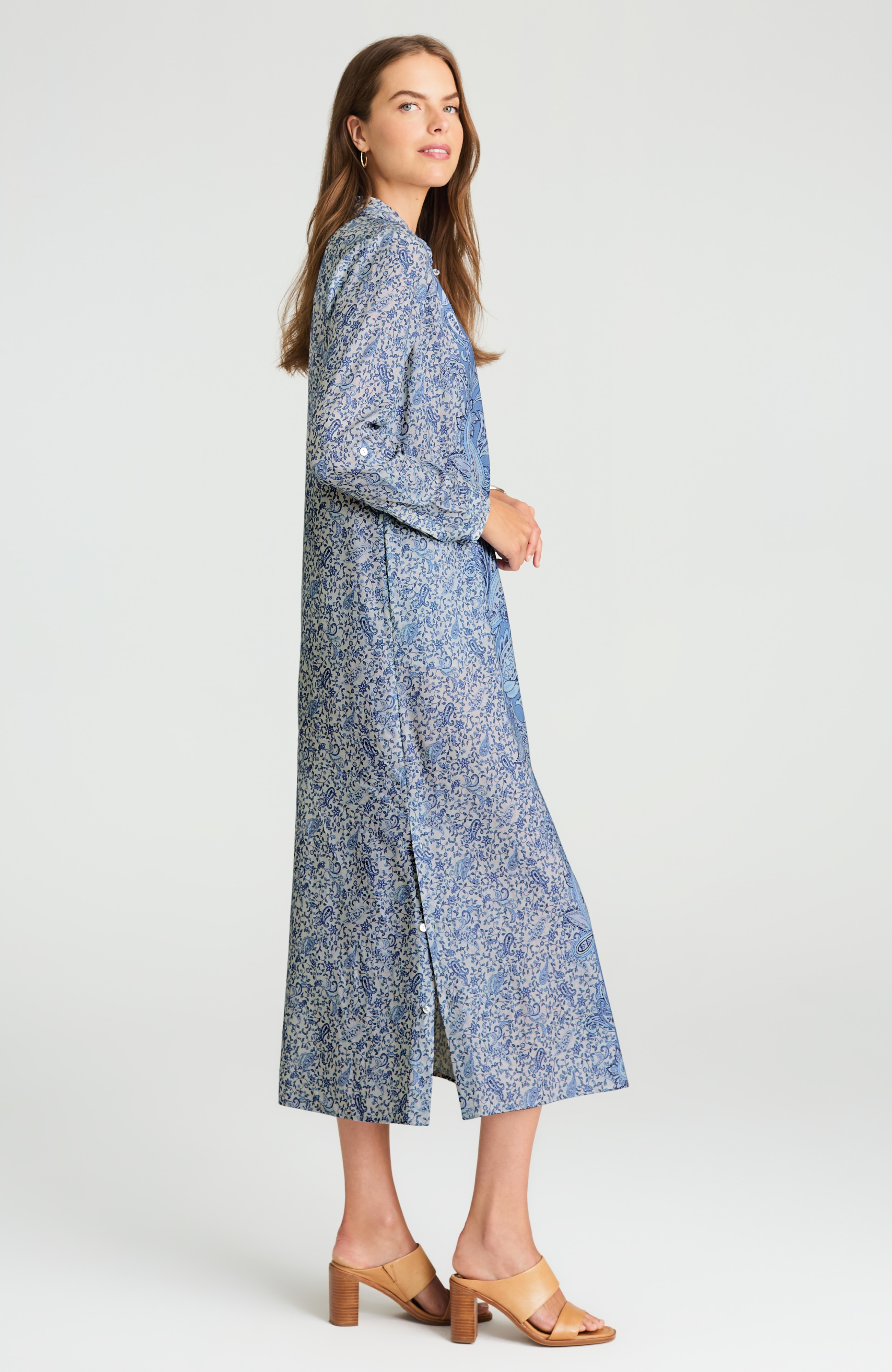 placed-paisley shirtdress