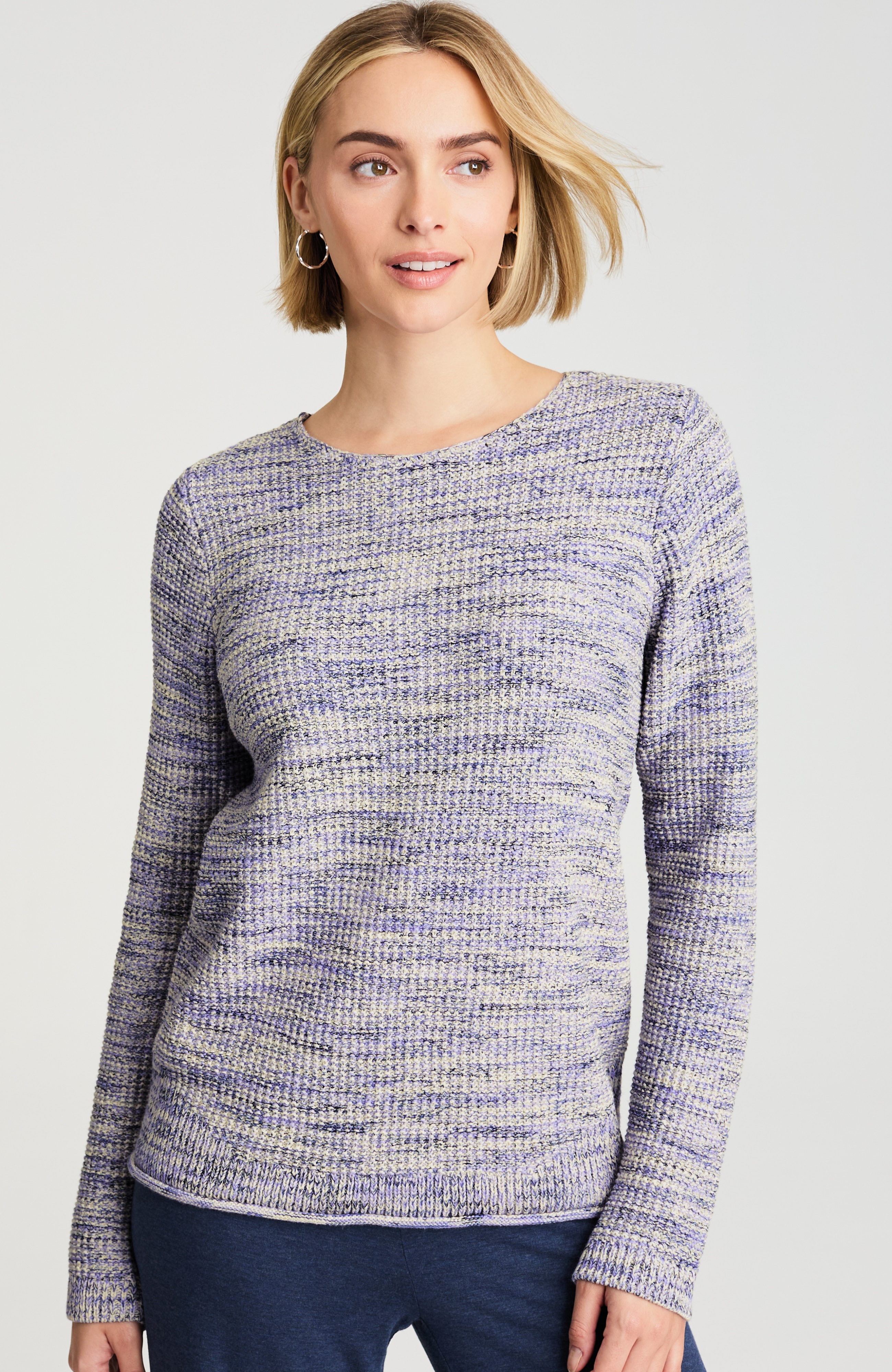 pure jill marled pullover sweater
