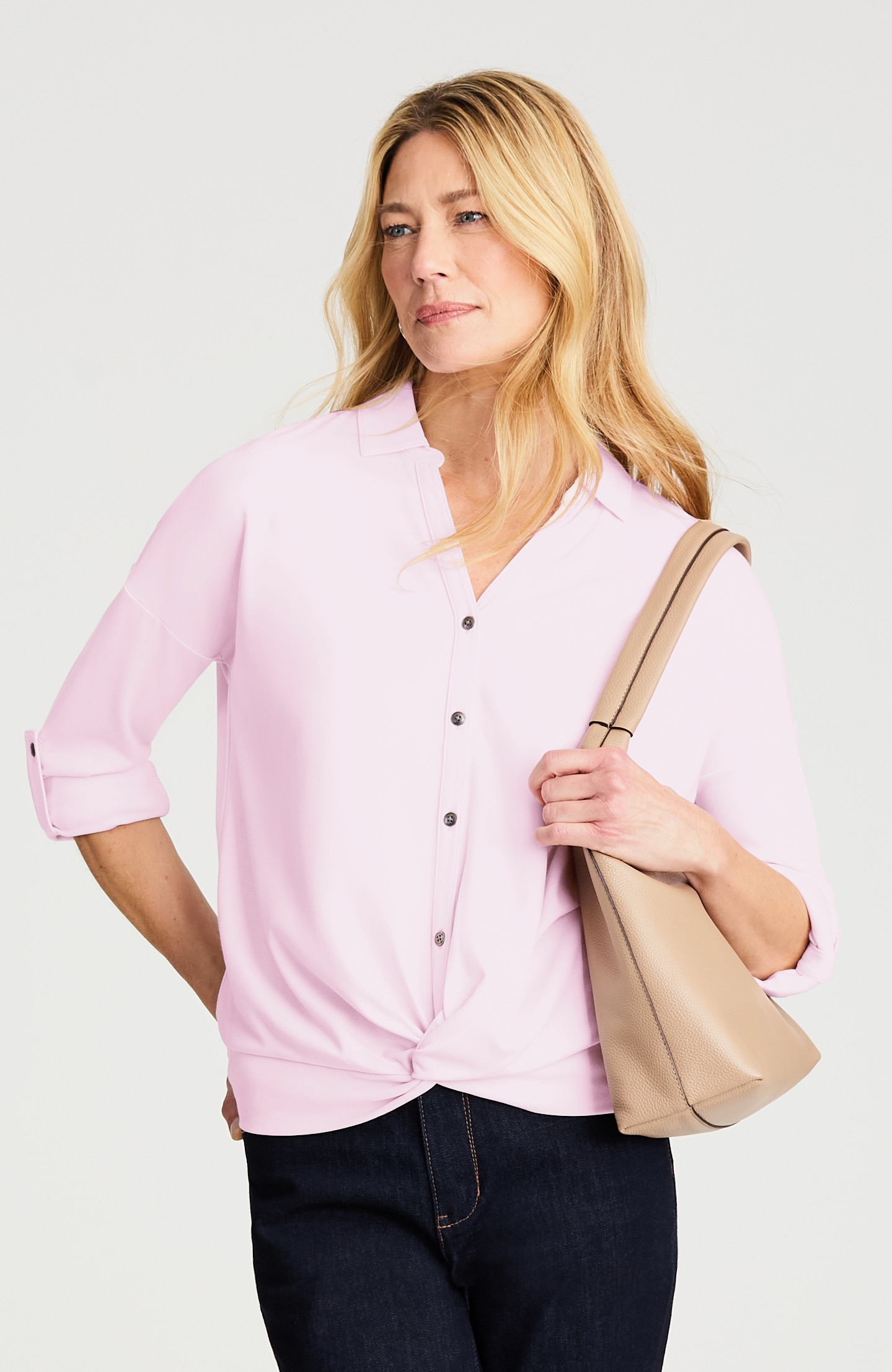 Twist-Front Button-Down Shirt | JJill