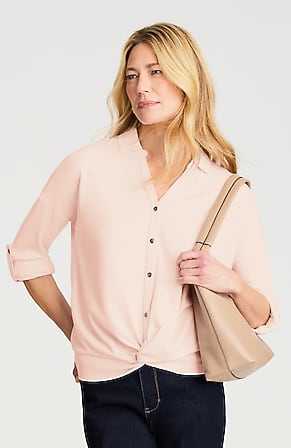 Image for Twist-Front Button-Down Shirt