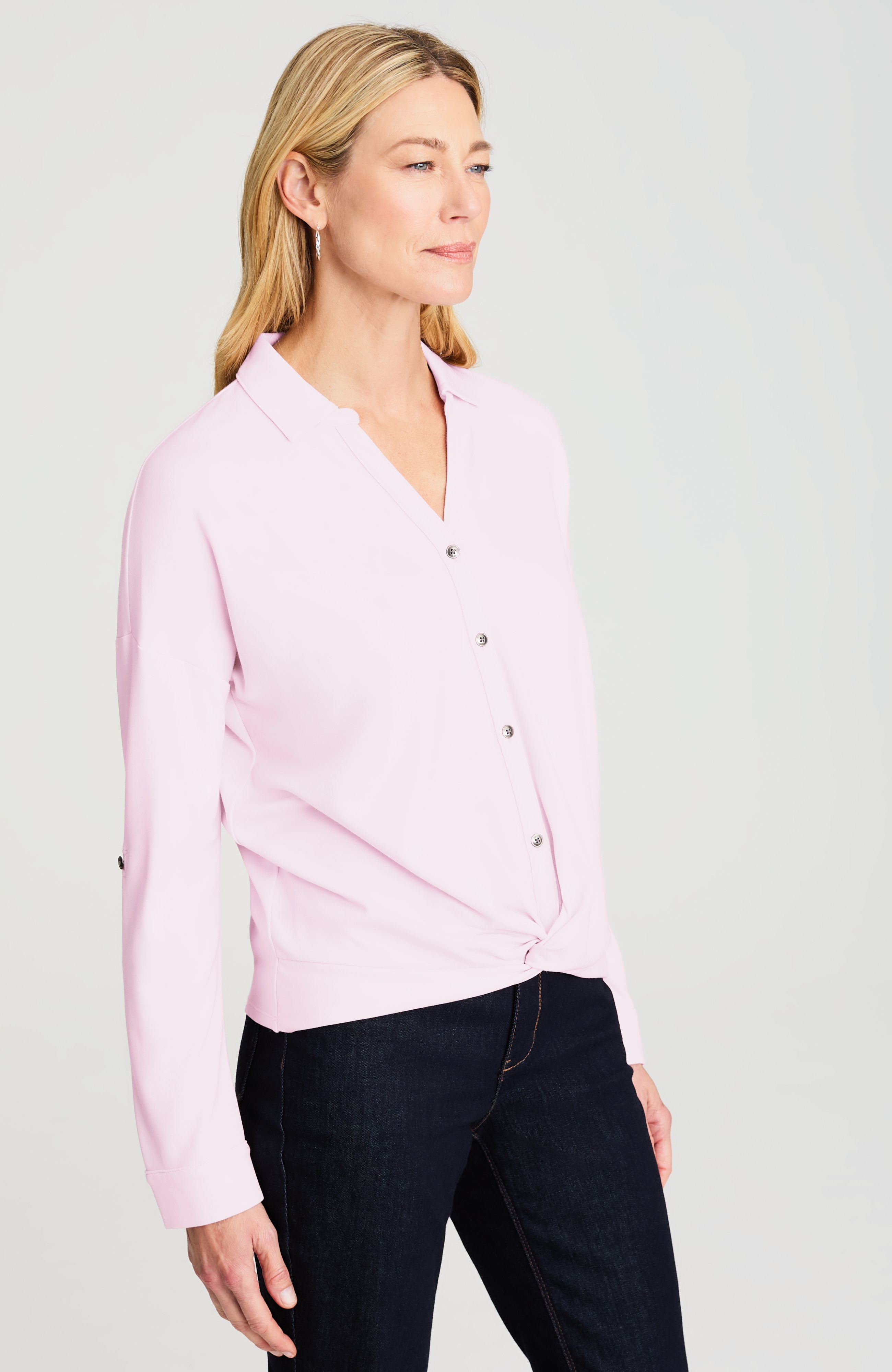 TWIST-FRONT KNIT SHIRT | JJill