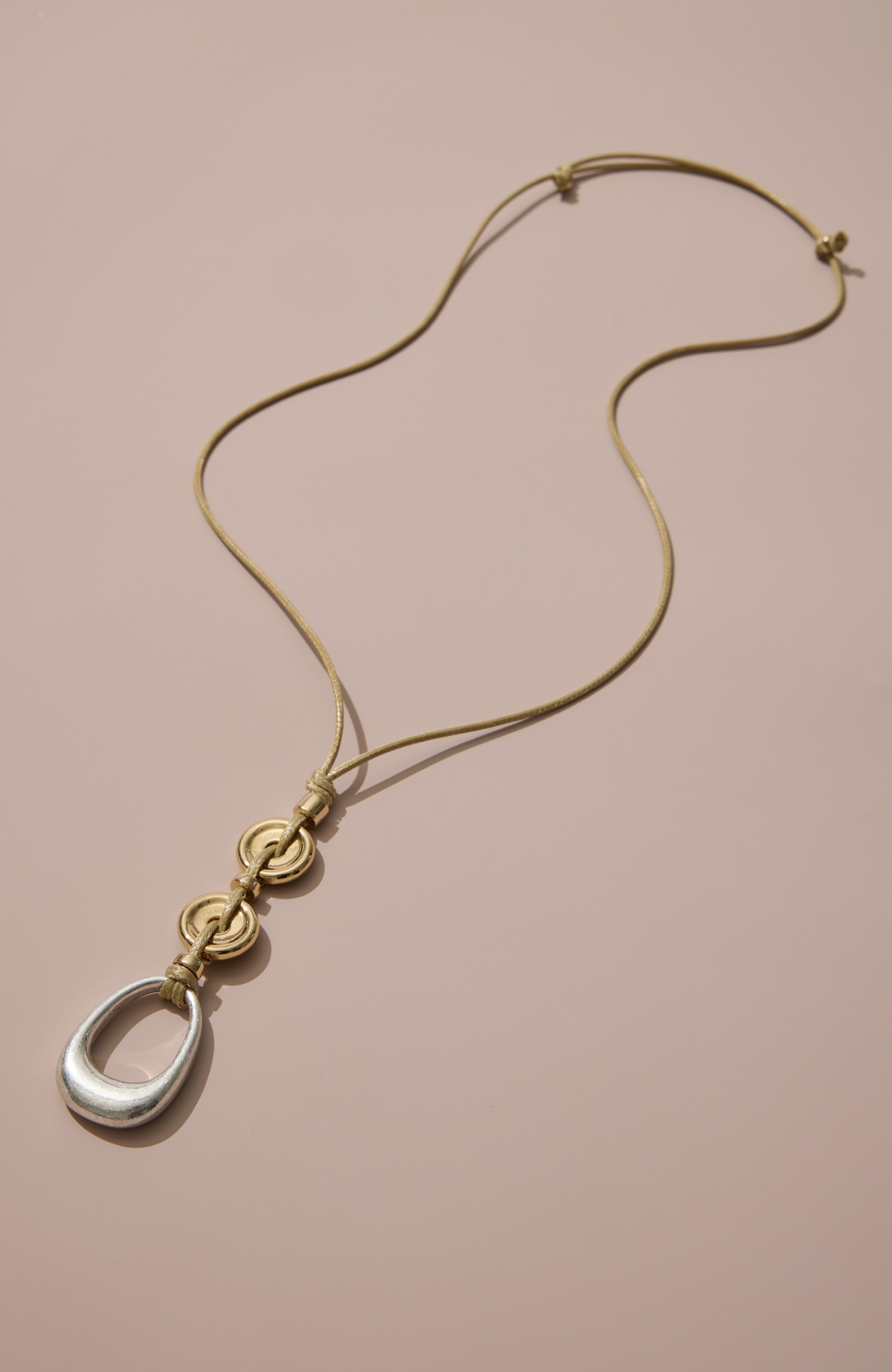 mixed-metal pendant necklace