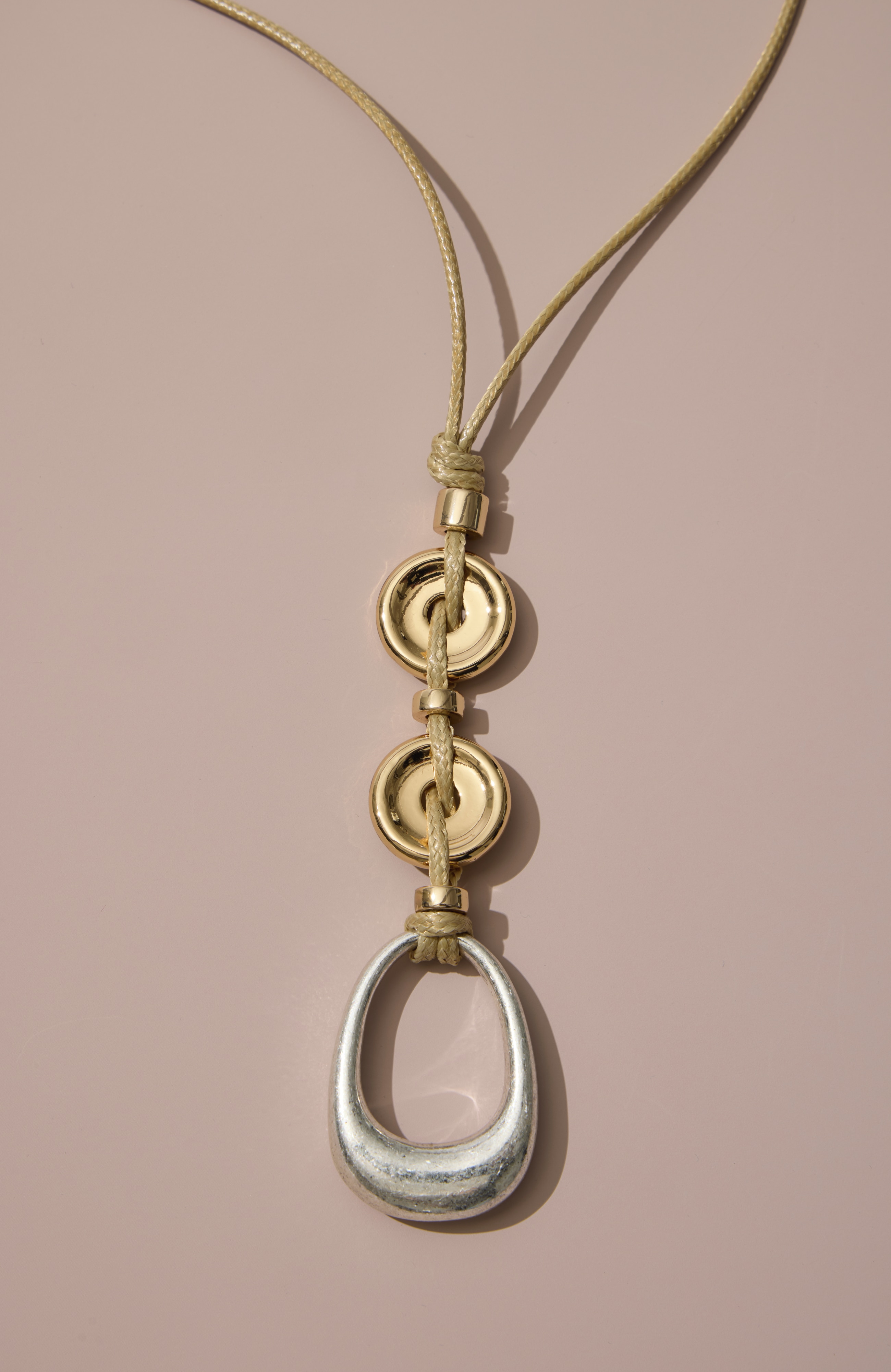 mixed-metal pendant necklace