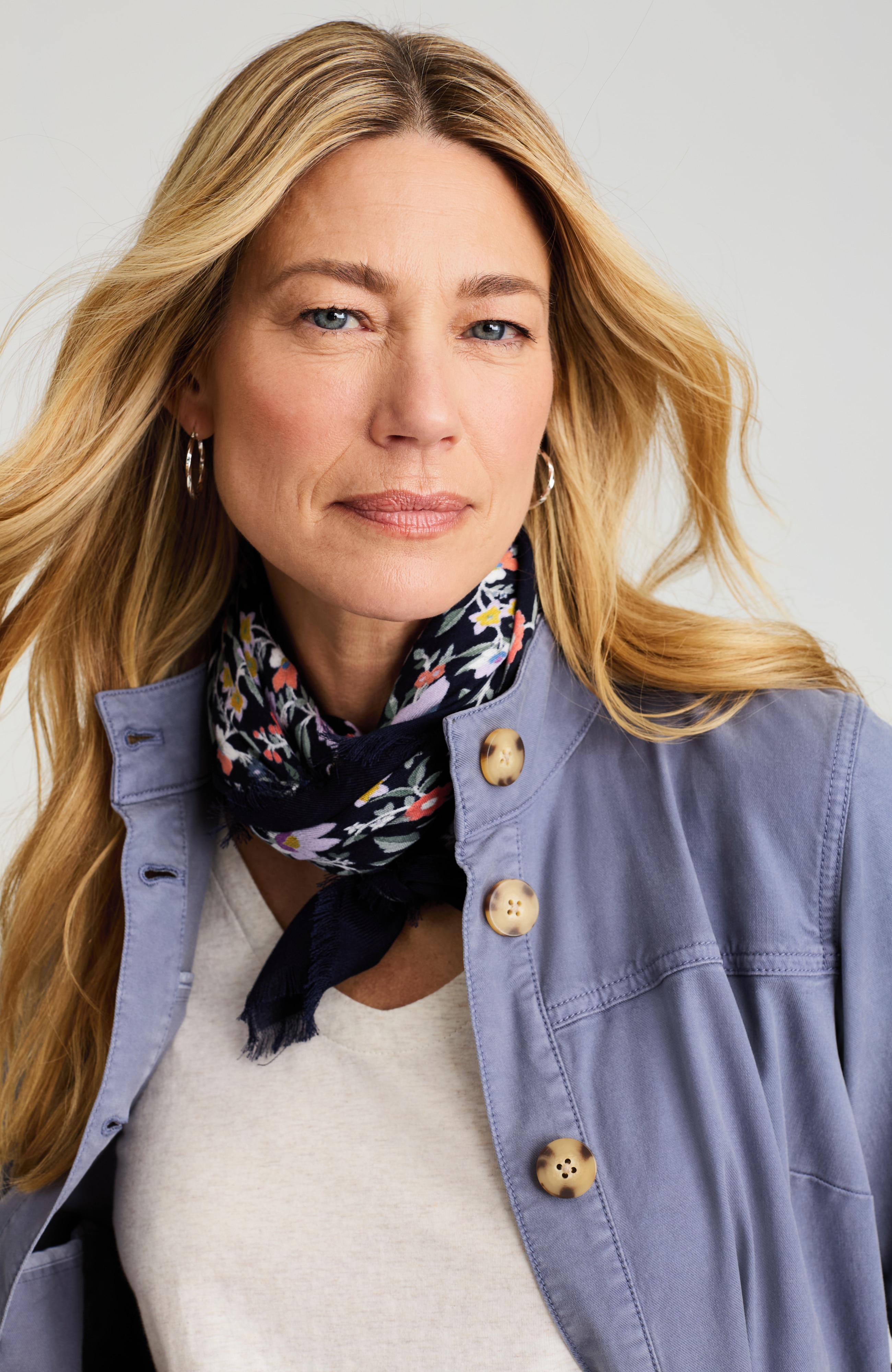 floral-print square scarf