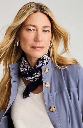 Image for Floral-Print Square Scarf